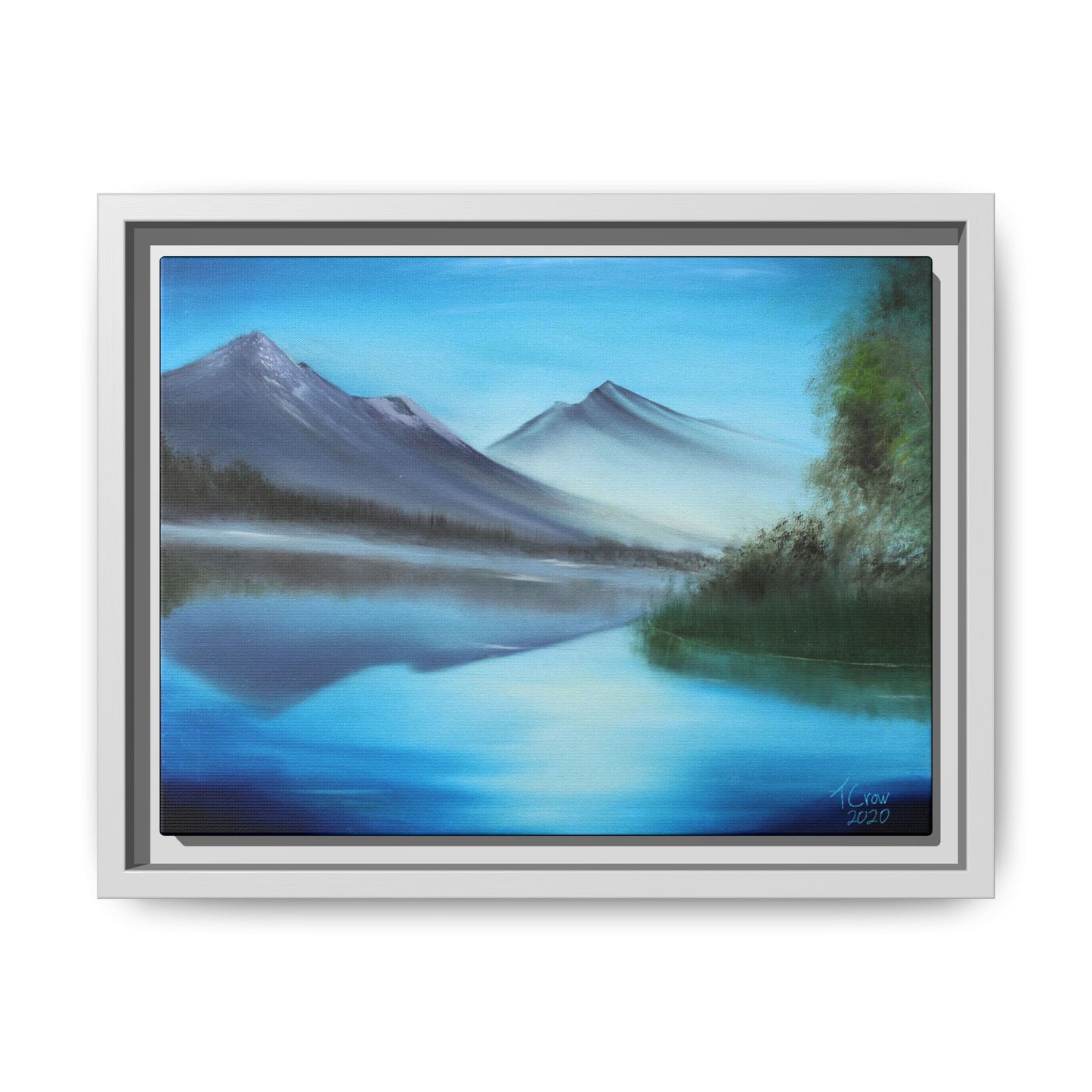 Mirror of the Mountains - Framed Canvas Print