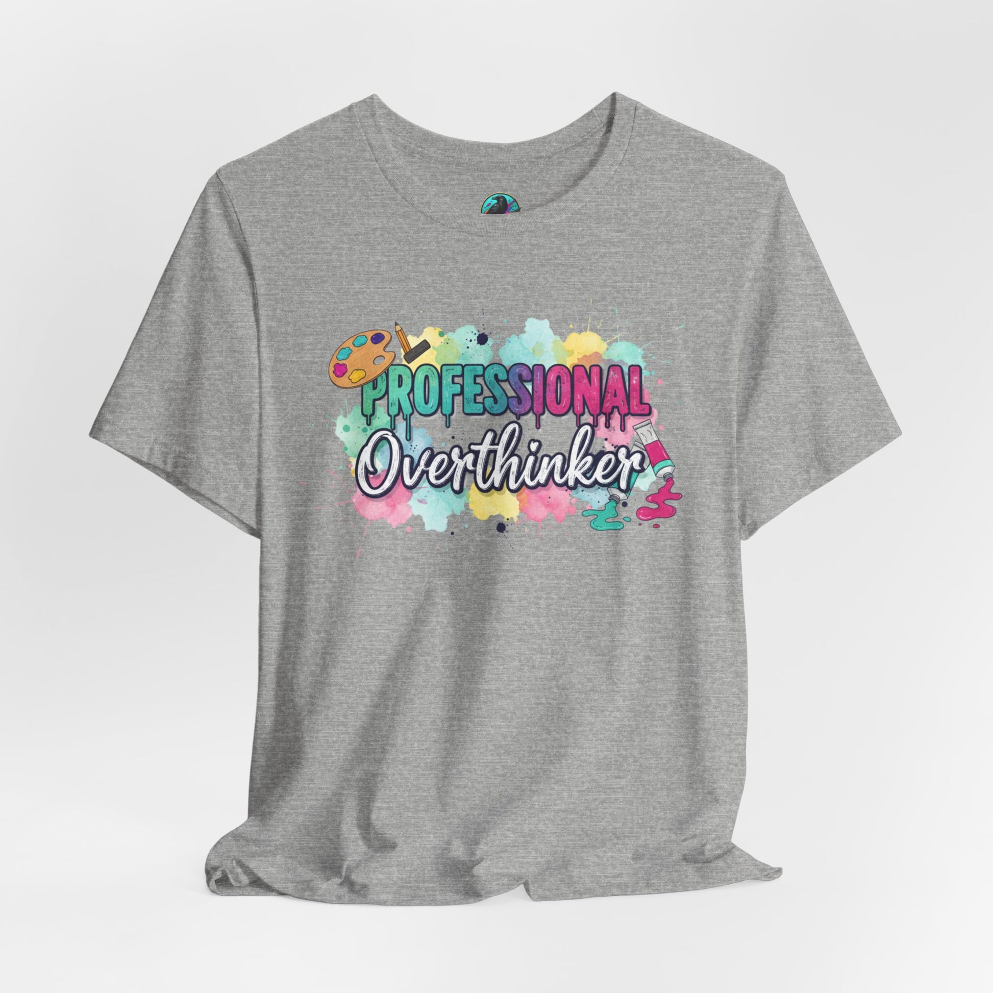 Professional Overthinker T-Shirt - Colorful Watercolor Graphic Tee Printify