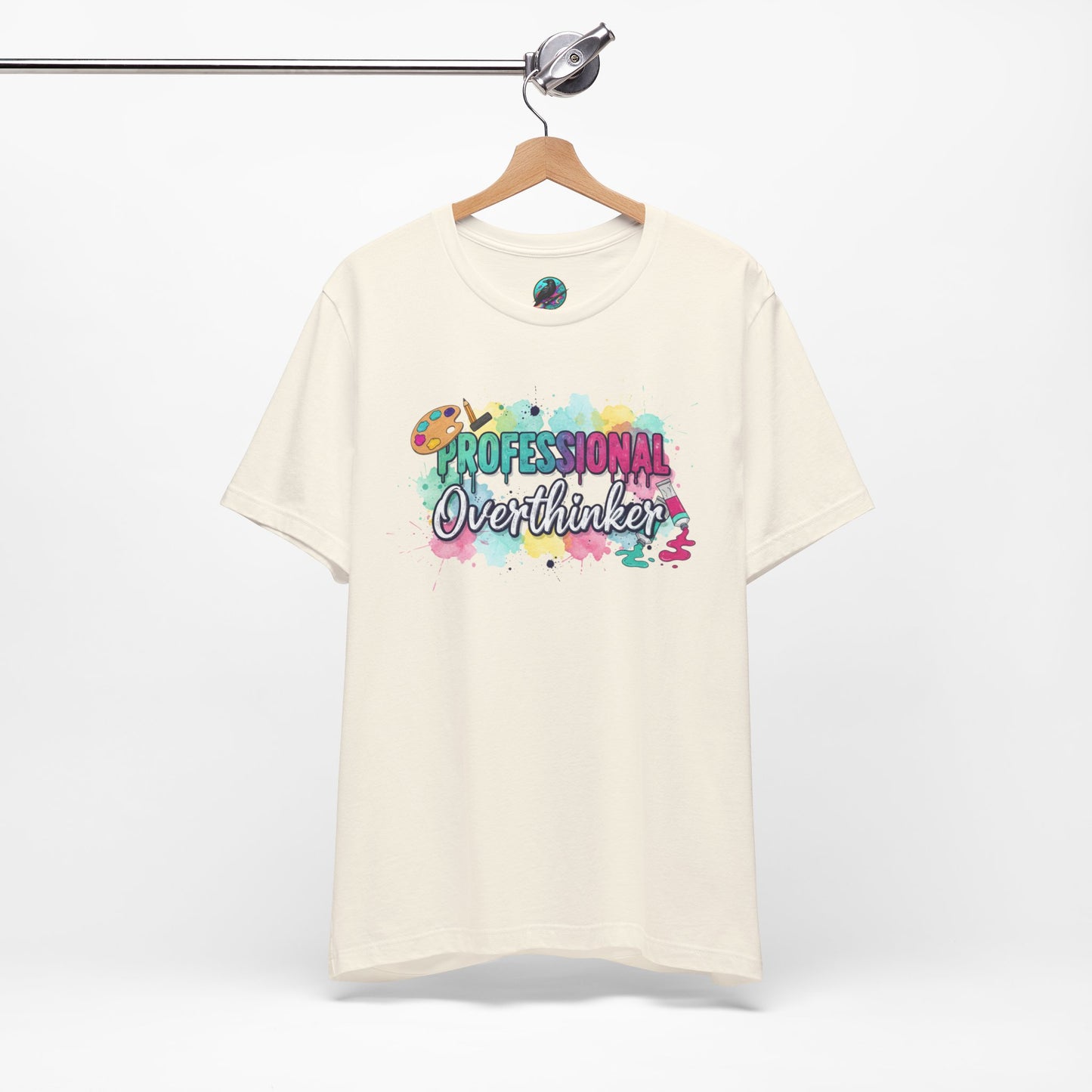 Professional Overthinker T-Shirt - Colorful Watercolor Graphic Tee Printify