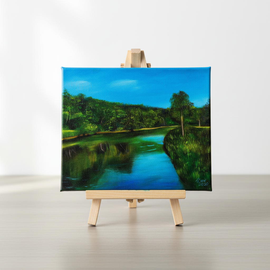 Riverside Reflections - Original Painting 11" x 14" Crow's Perch Artworks