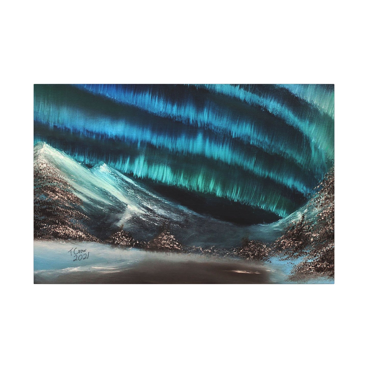 Northern Lights Canvas Wall Art — Aurora Borealis Matte Stretched Canvas