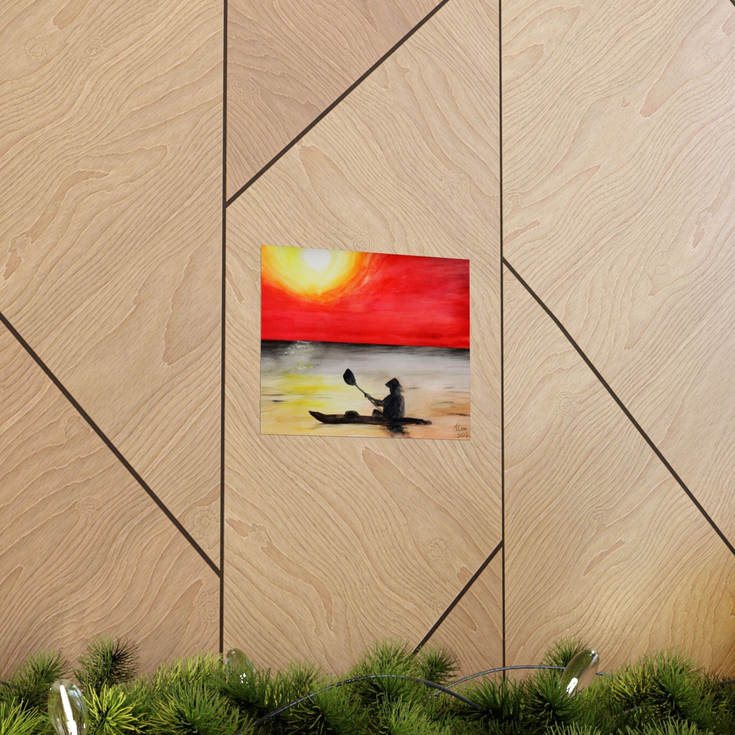 Kayaker at Sunset - Matte Poster Print