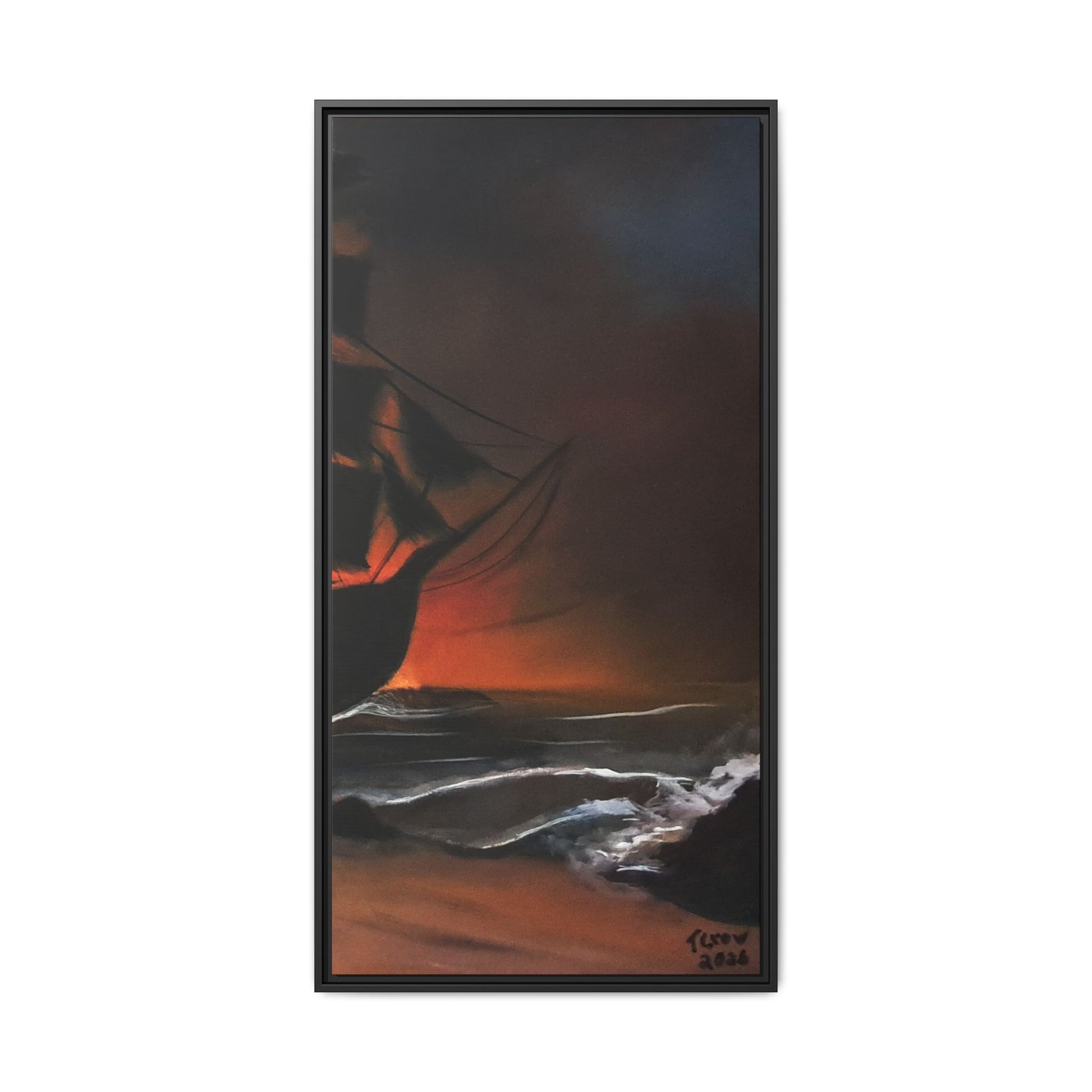 Pirate Ship Panel 3 - Framed Canvas Print Printify