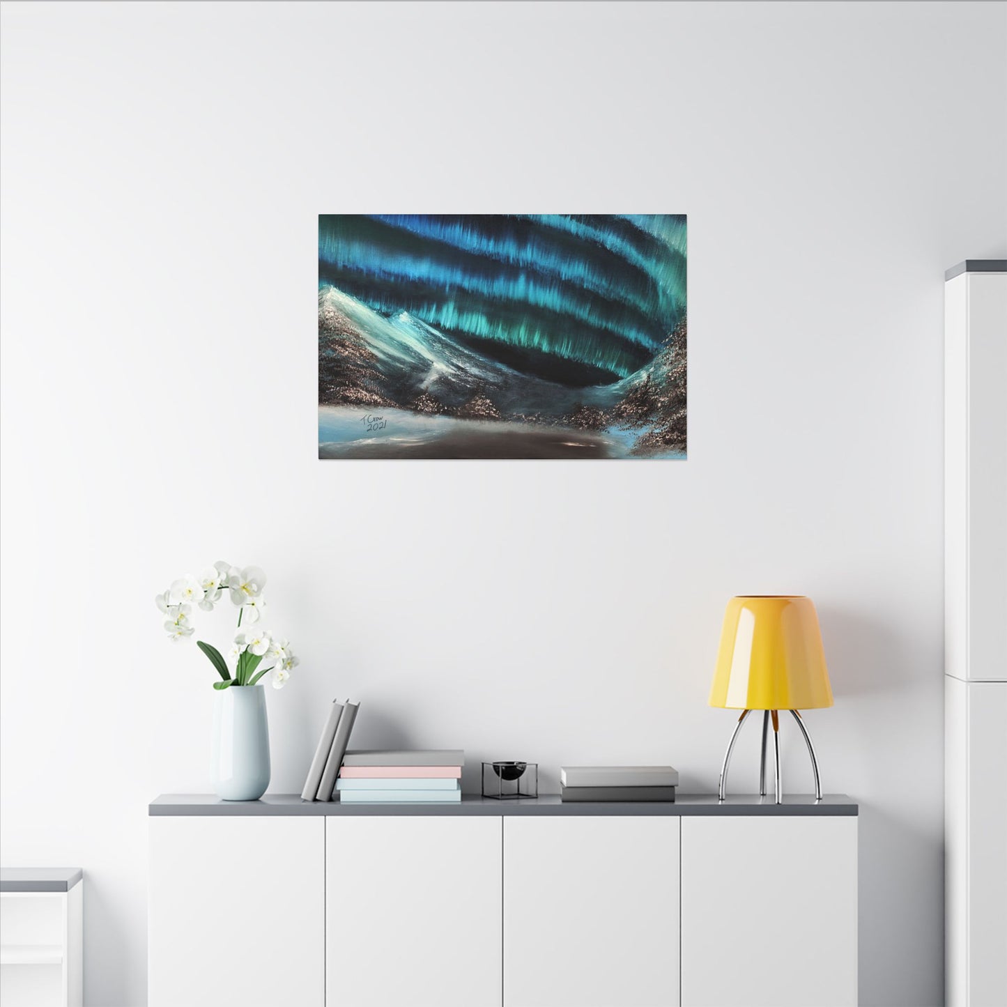 Northern Lights Canvas Wall Art — Aurora Borealis Matte Stretched Canvas