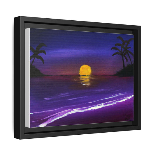 Framed Sunset Canvas Art | Tropical Beach Wall Decor