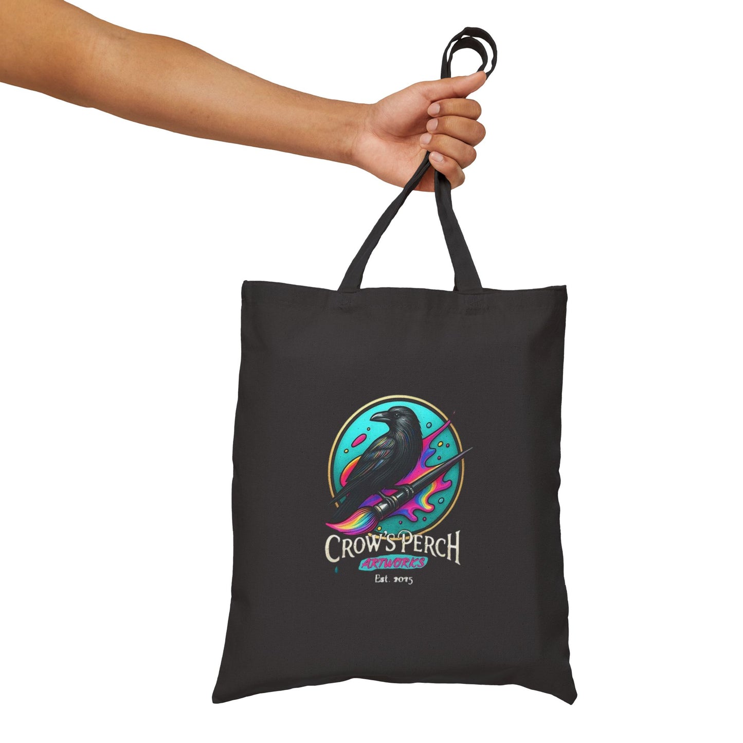 Crow's Perch Artworks Canvas Tote Bag, Eco-Friendly Shopping Bag, Stylish Reusable Grocery Tote, Bird Lover Gift, Artful Carryall