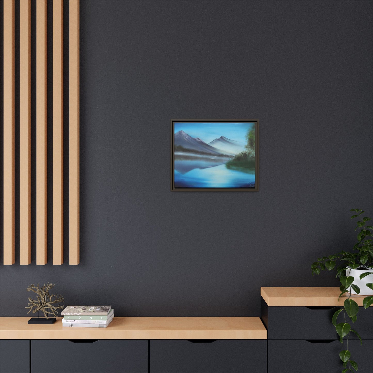 Mirror of the Mountains - Framed Canvas Print