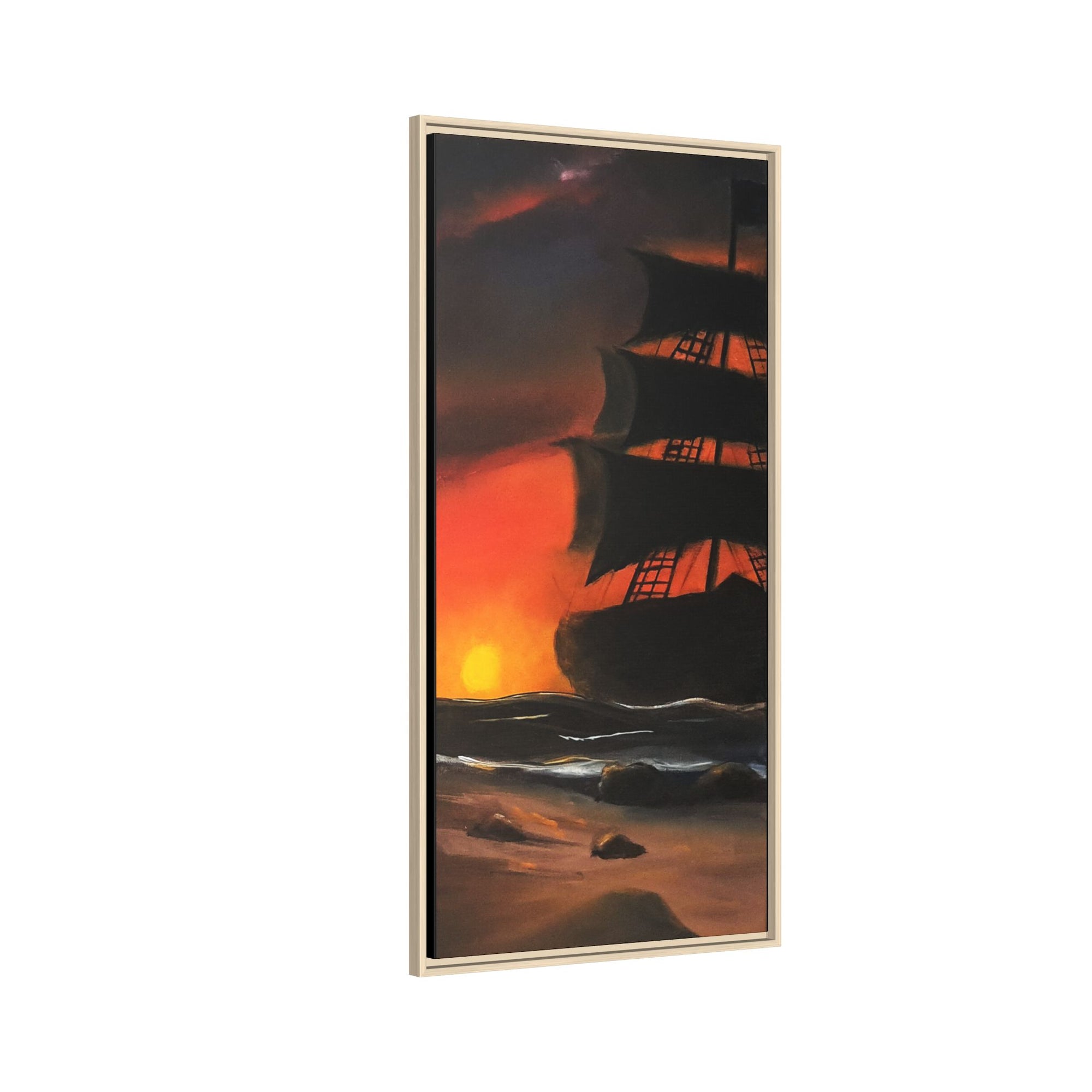 Pirate Ship Panel 2 - Framed Canvas Print Printify