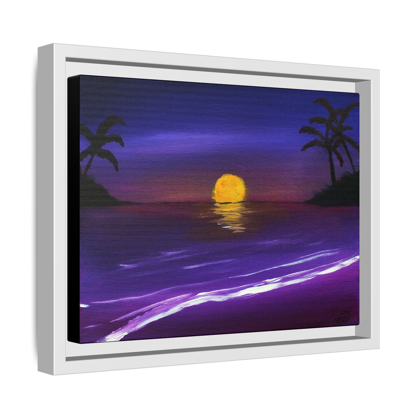 Amethyst Shore - Framed Canvas Print