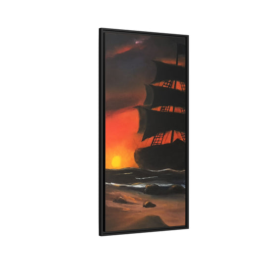Pirate Ship Panel 2 - Framed Canvas Print Printify