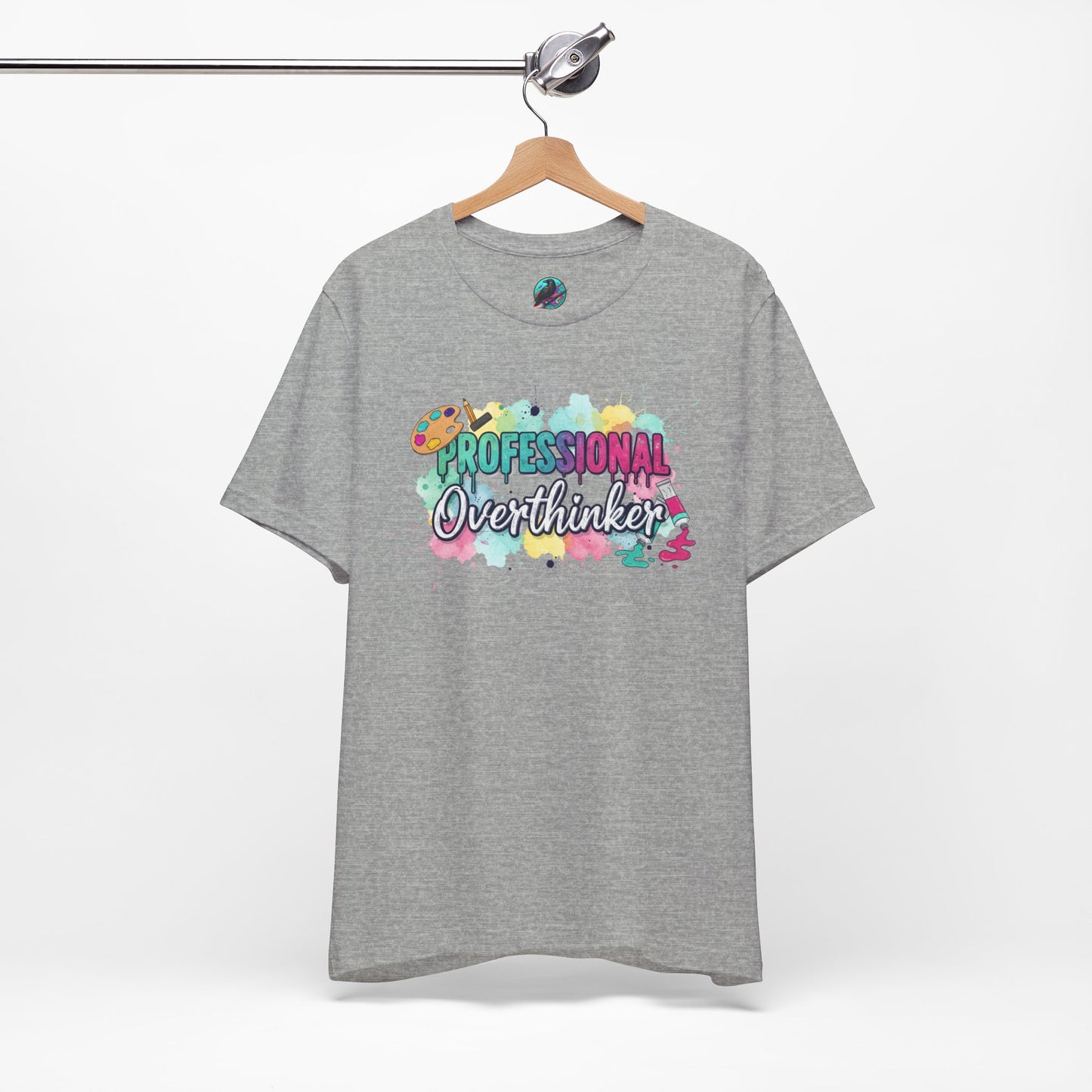 Professional Overthinker T-Shirt - Colorful Watercolor Graphic Tee Printify