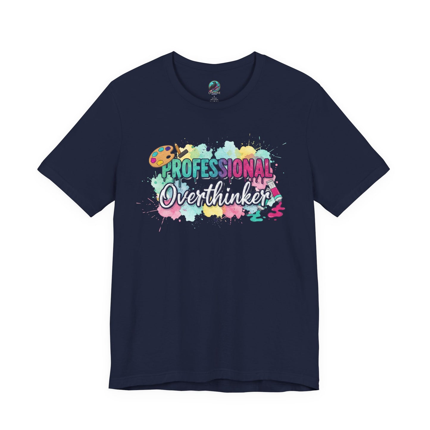 Professional Overthinker T-Shirt - Colorful Watercolor Graphic Tee Printify