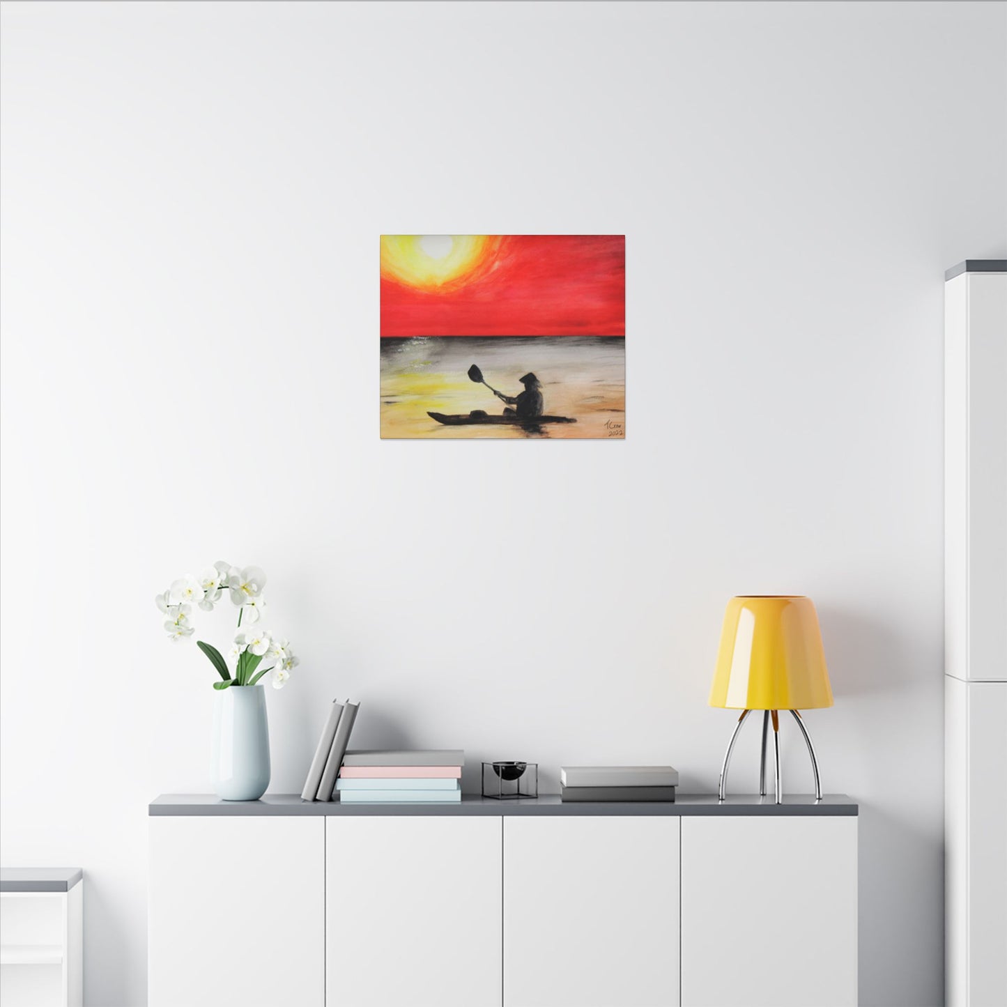 Kayaker at Sunset - Canvas Print