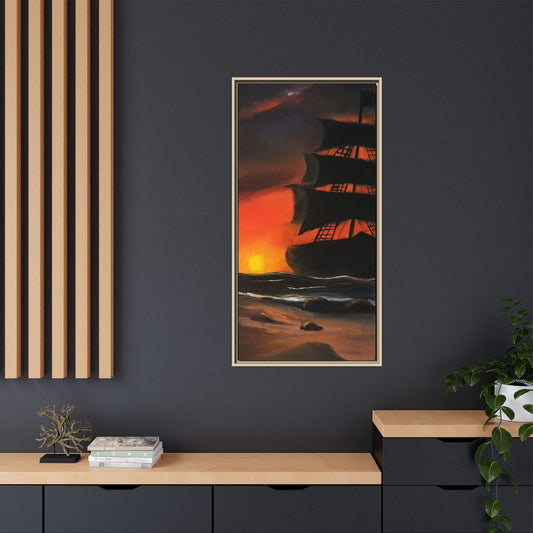 Pirate Ship Panel 2 - Framed Canvas Print Printify