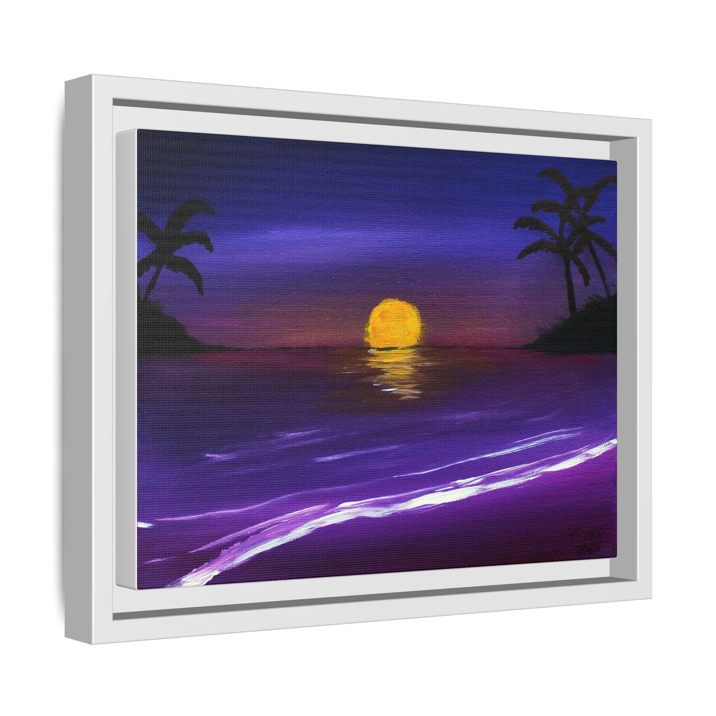 Framed Sunset Canvas Art | Tropical Beach Wall Decor