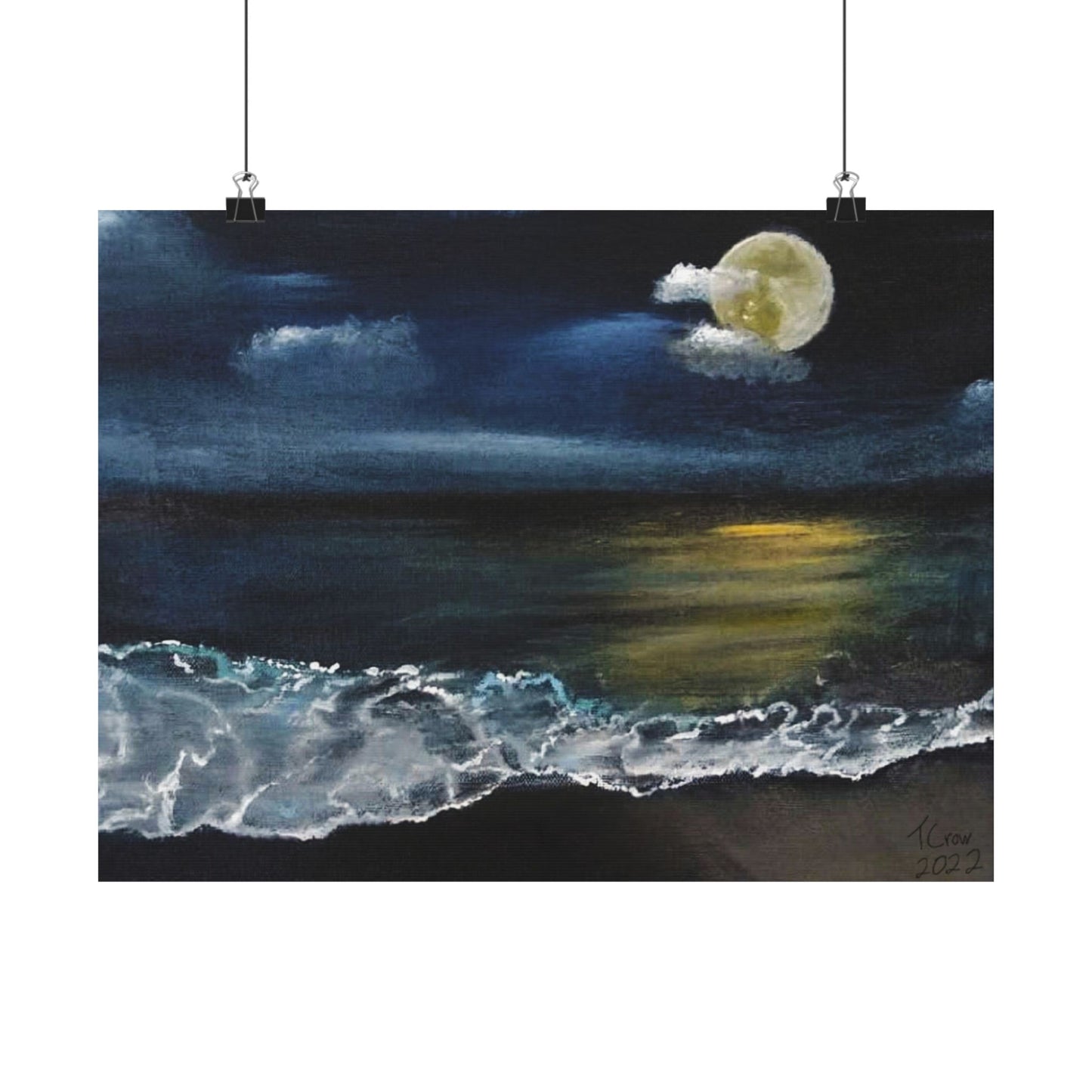 Moonlight Beach - Matte Poster Print Printify