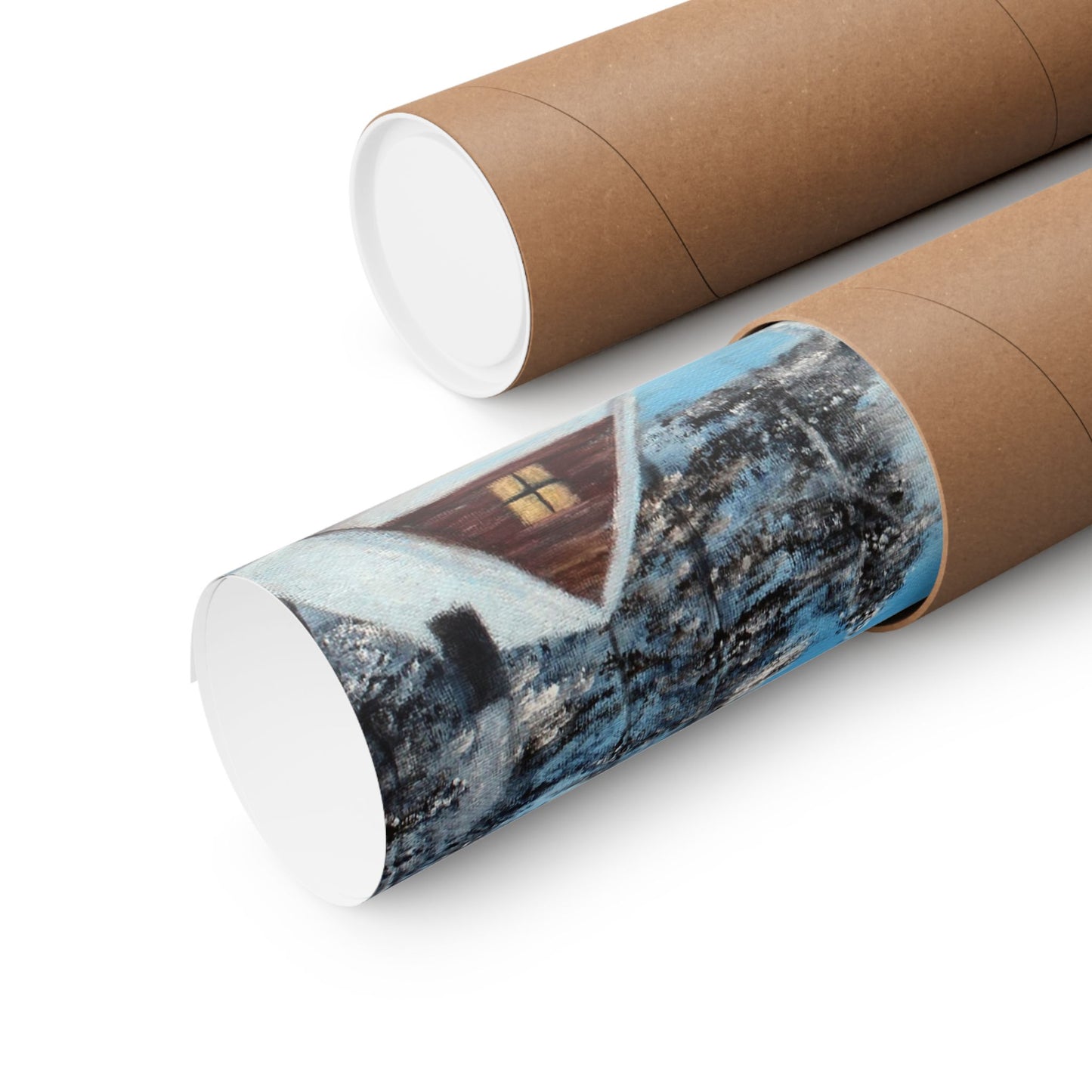 Cabin's Warm Glow - Matte Poster Print