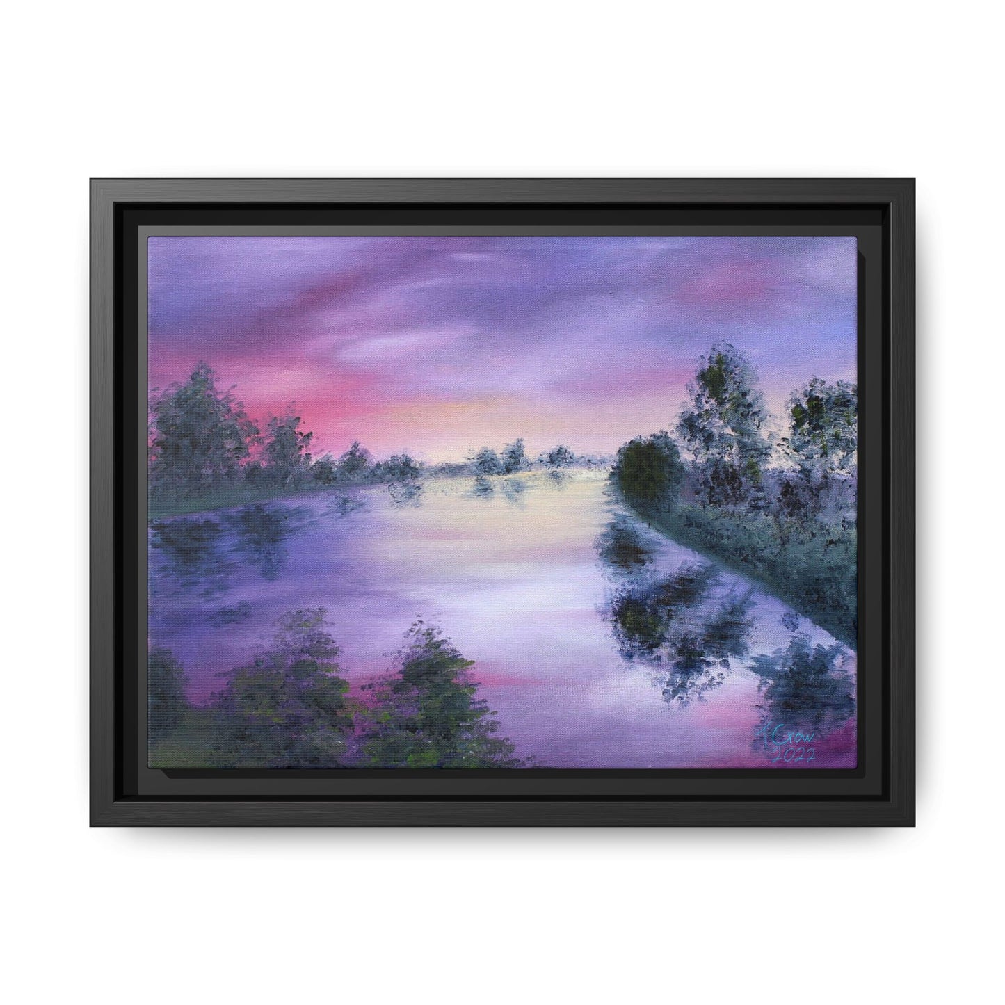 Lavender Lake - Framed Canvas Print