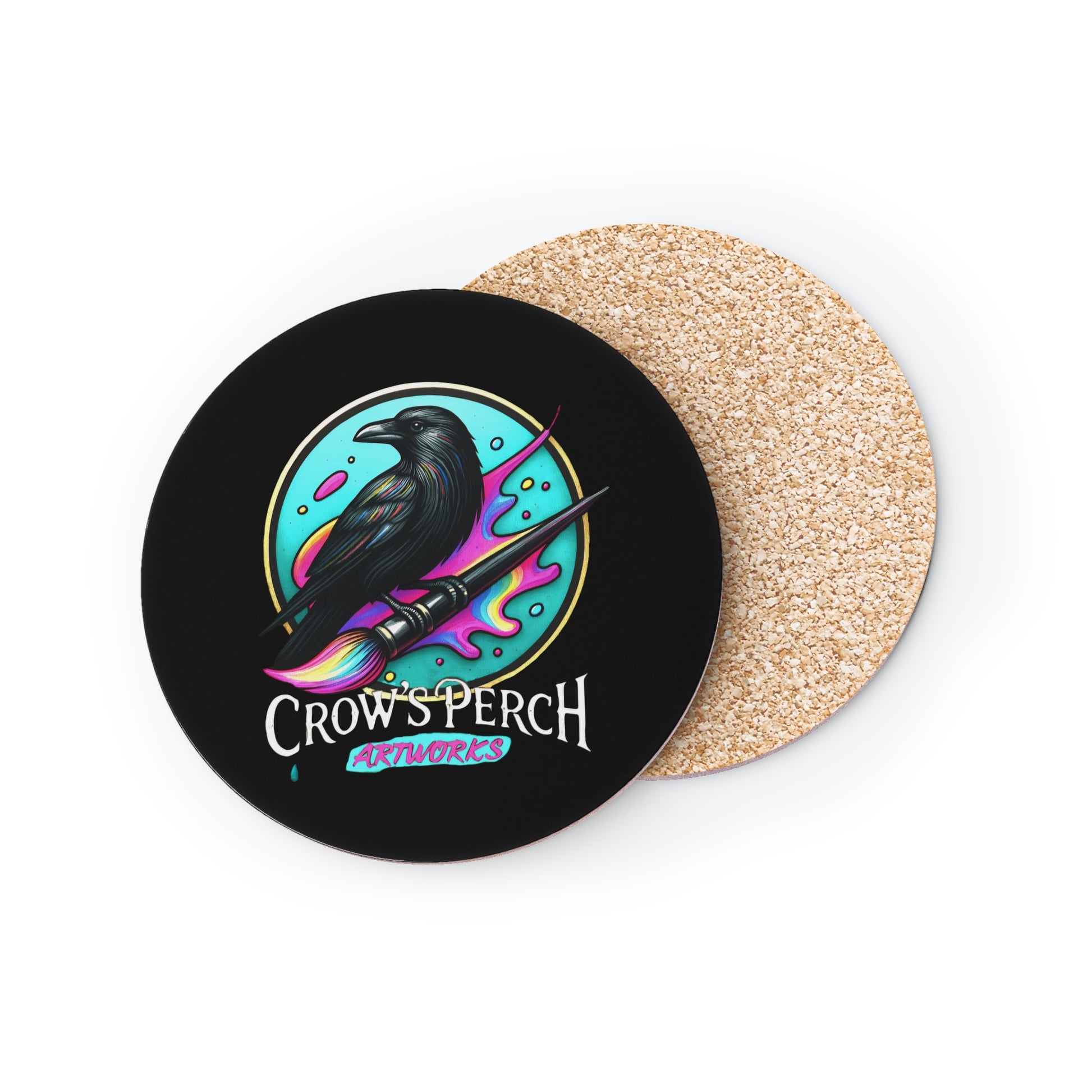 Crow's Perch Artworks Coasters, Home Bar Decor, Unique Gift, Rustic Table Accessories, Party Coasters Printify