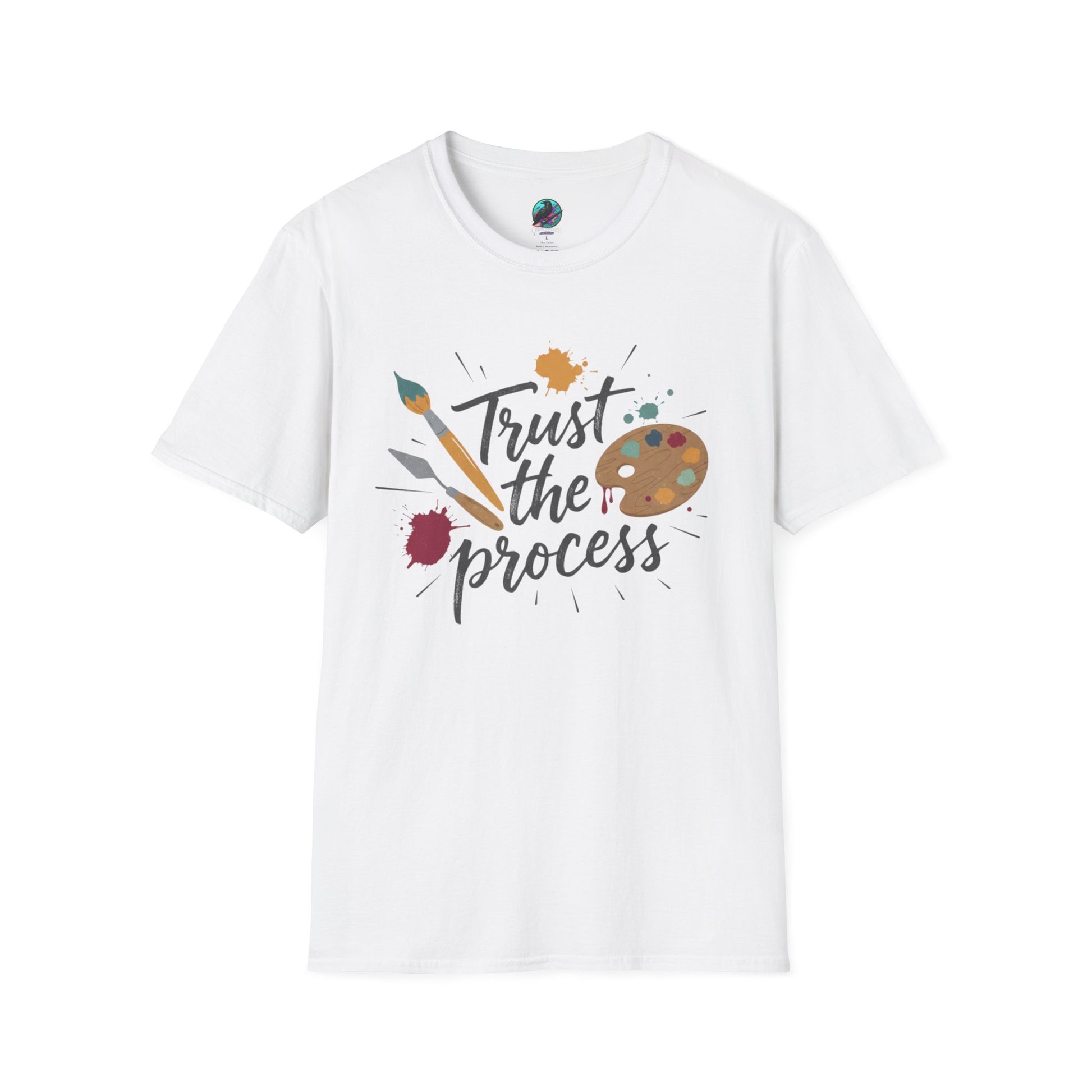 Trust the Process Artist T-Shirt - Inspirational Painter Tee with Palette & Brush Printify