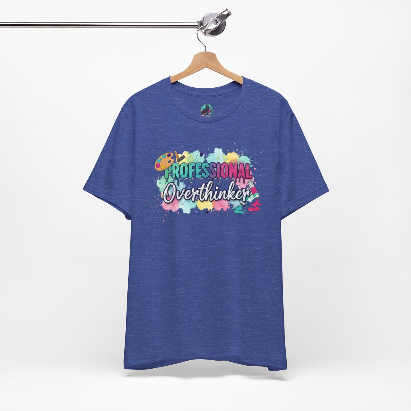 Professional Overthinker T-Shirt - Colorful Watercolor Graphic Tee Printify