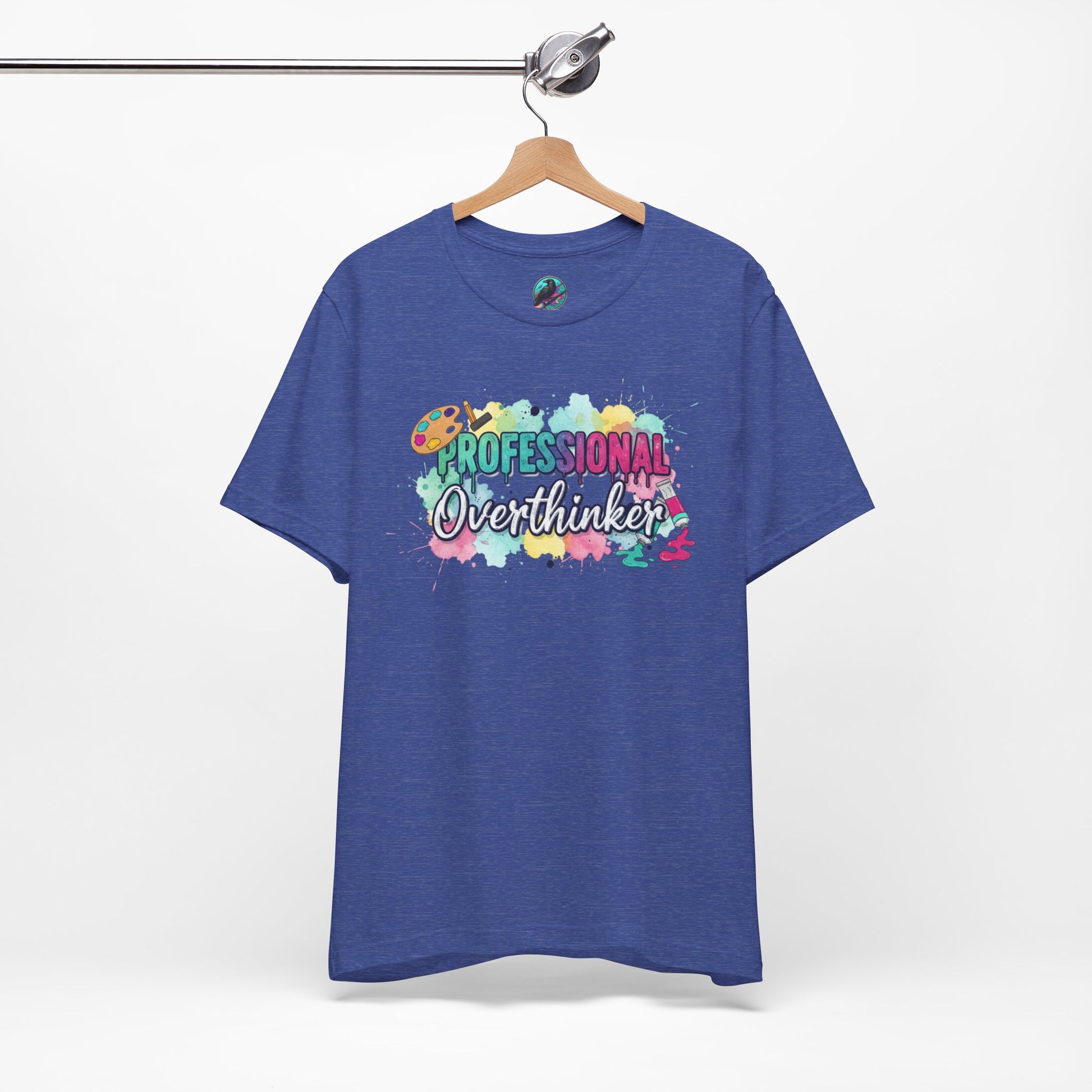 Professional Overthinker T-Shirt - Colorful Watercolor Graphic Tee Printify