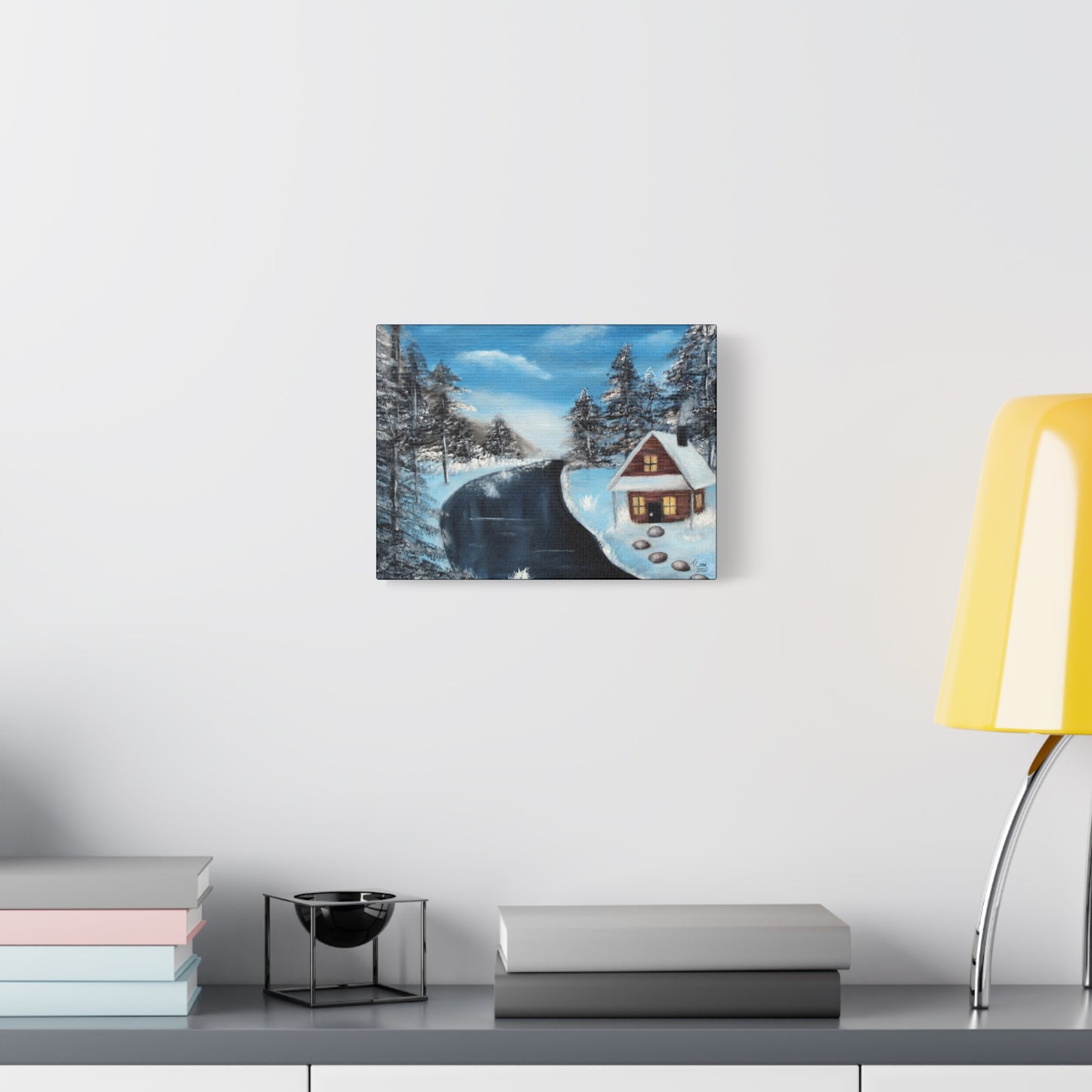 Cabin's Warm Glow - Canvas Print