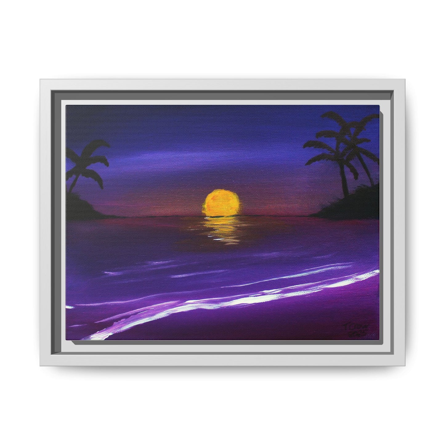 Framed Sunset Canvas Art | Tropical Beach Wall Decor