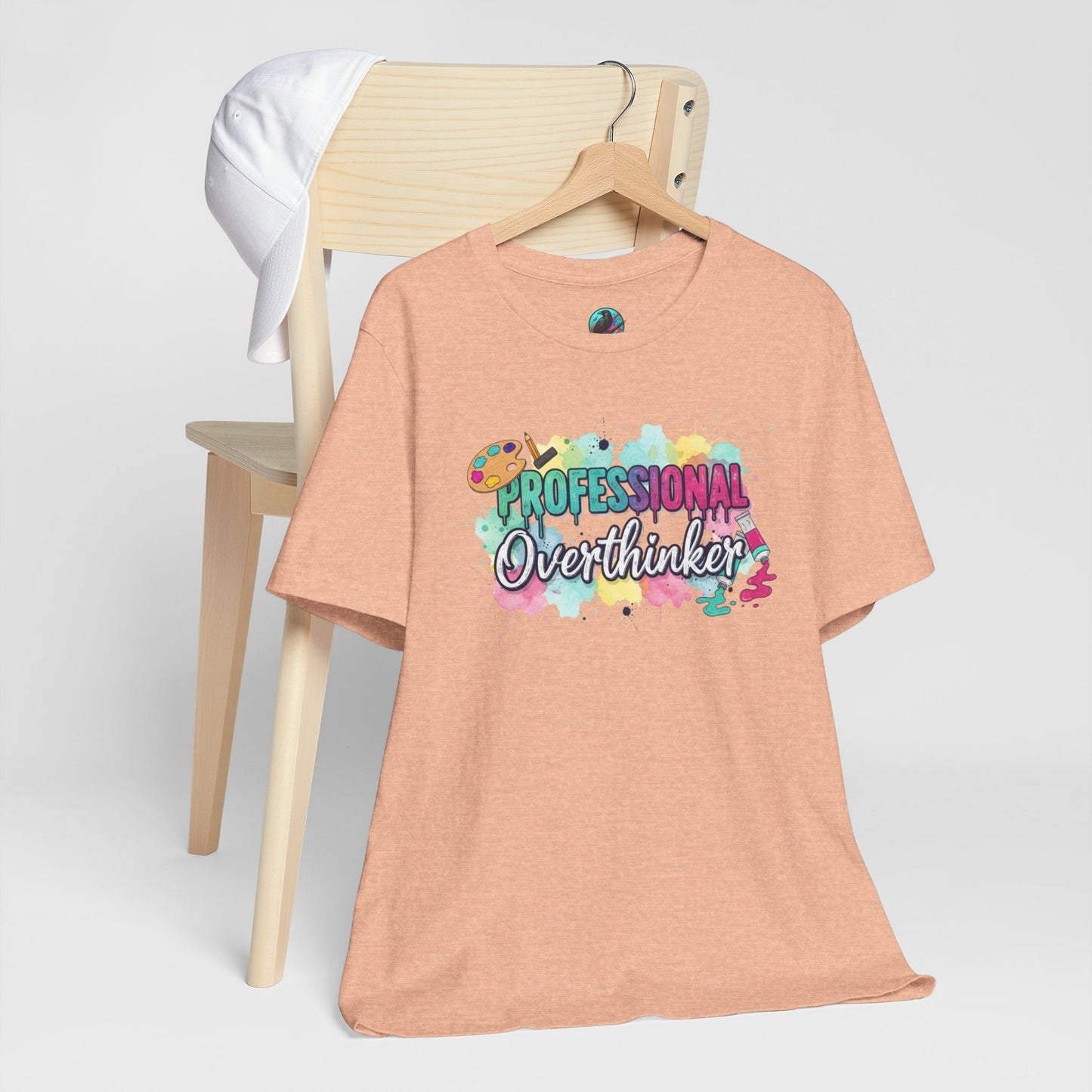 Professional Overthinker T-Shirt - Colorful Watercolor Graphic Tee Printify