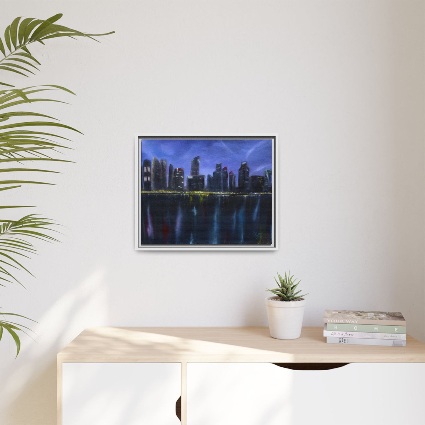 City Lights - Framed Canvas Print
