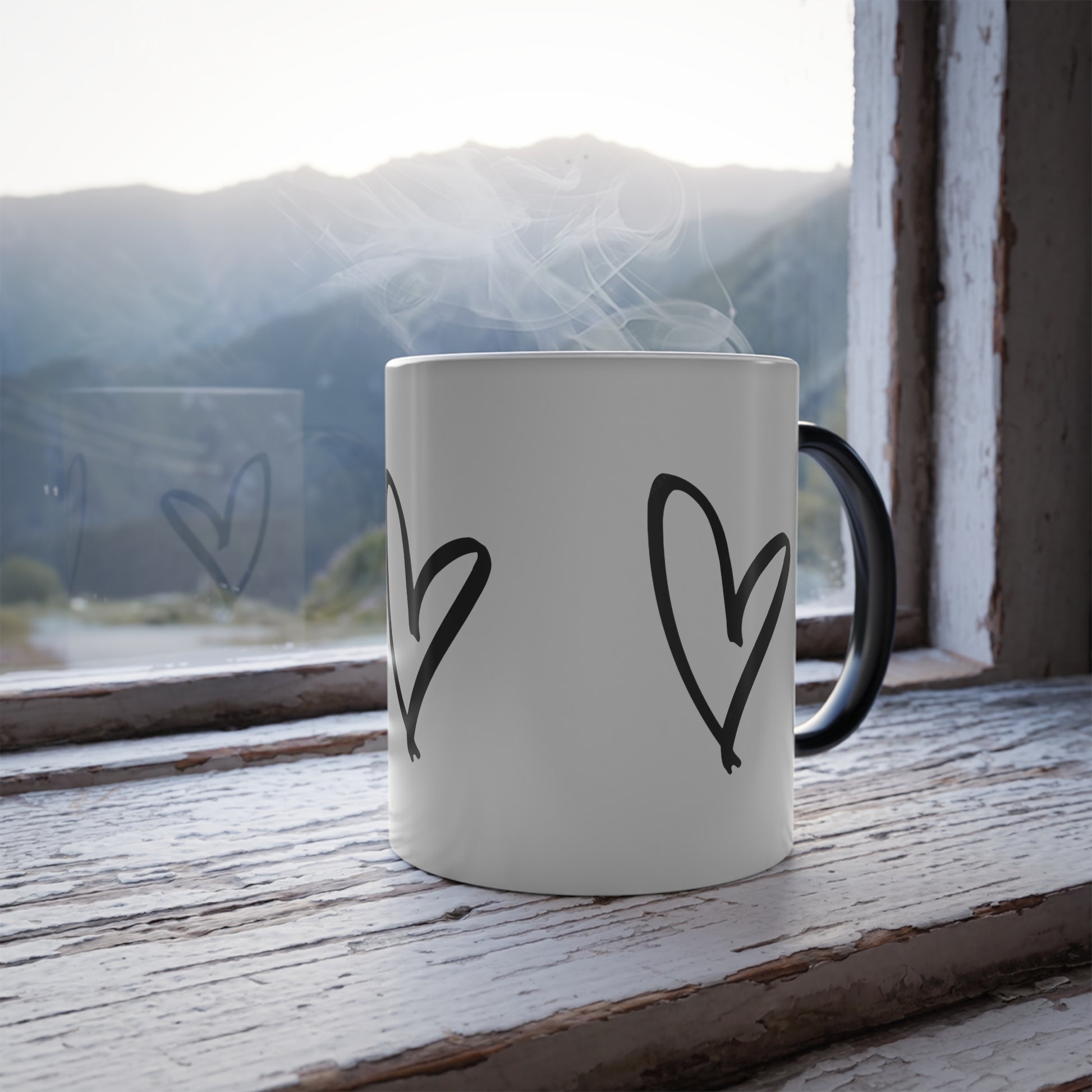 Color-Changing Heart Mug — 11oz Morphing Coffee Cup Printify