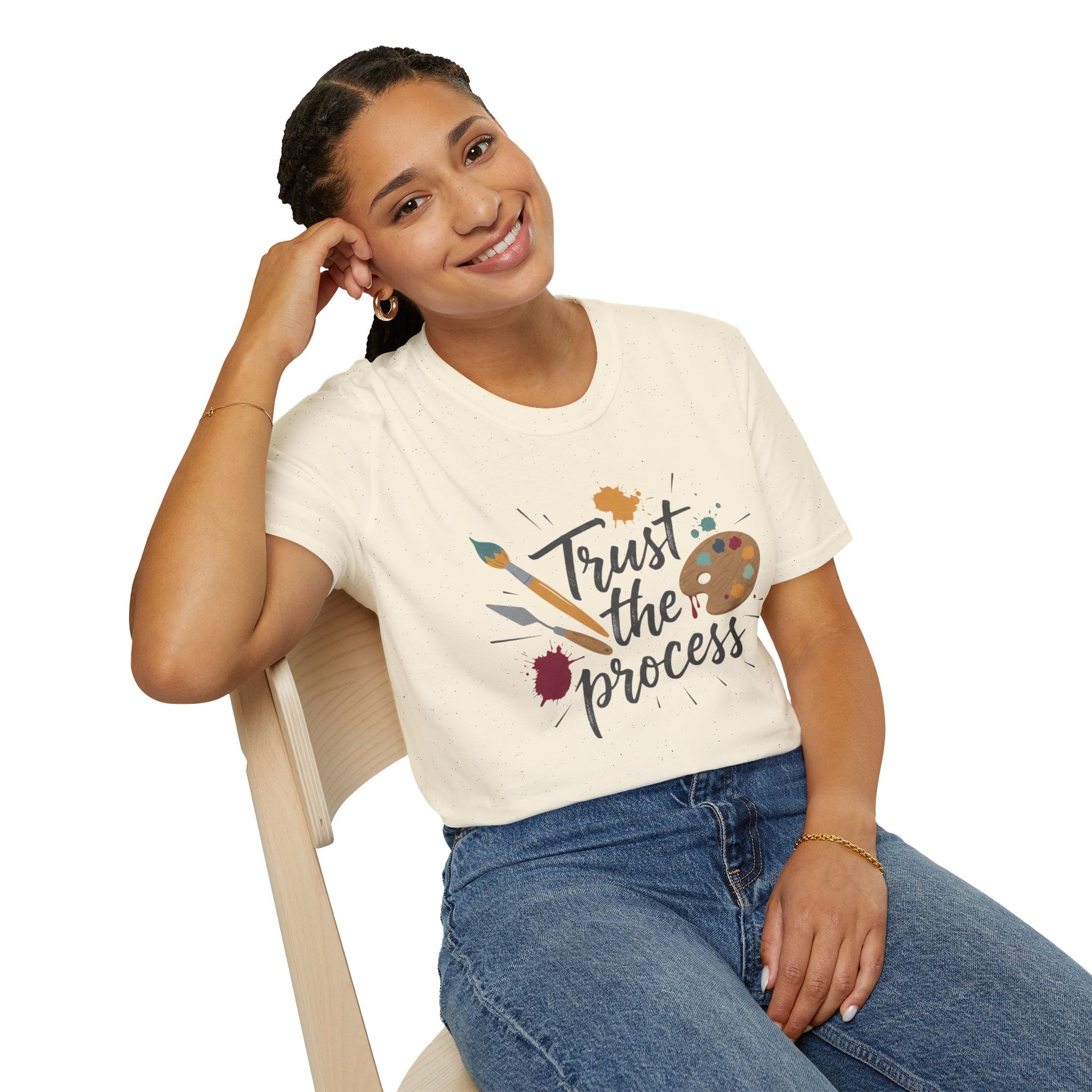 Trust the Process Artist T-Shirt - Inspirational Painter Tee with Palette & Brush Printify
