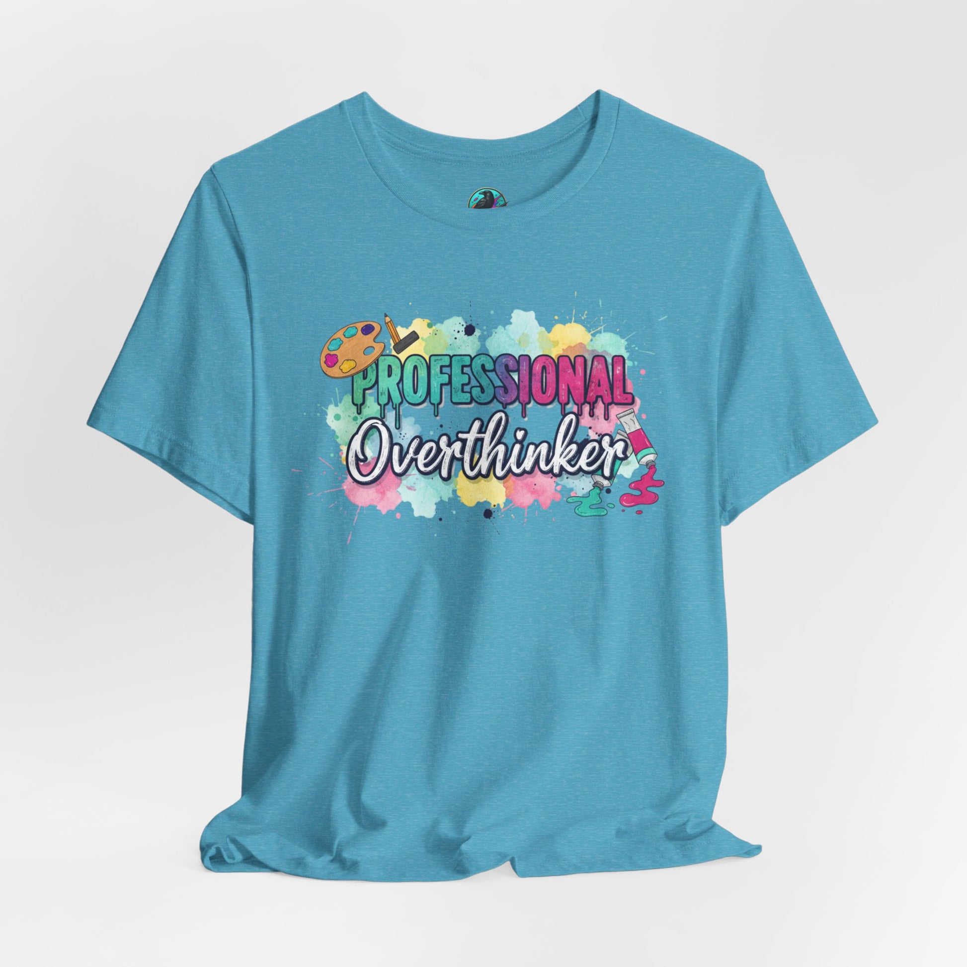 Professional Overthinker T-Shirt - Colorful Watercolor Graphic Tee Printify
