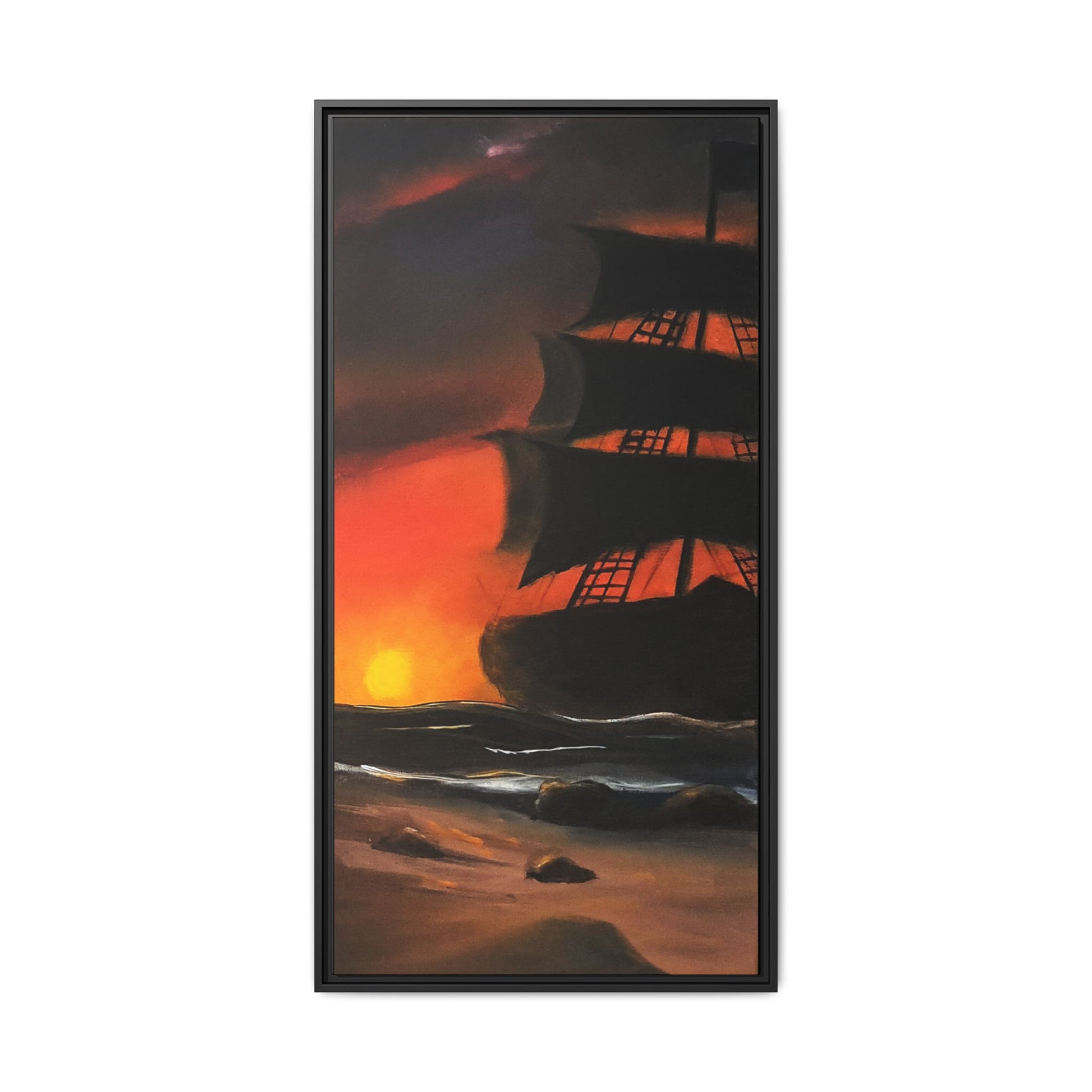 Pirate Ship Panel 2 - Framed Canvas Print Printify