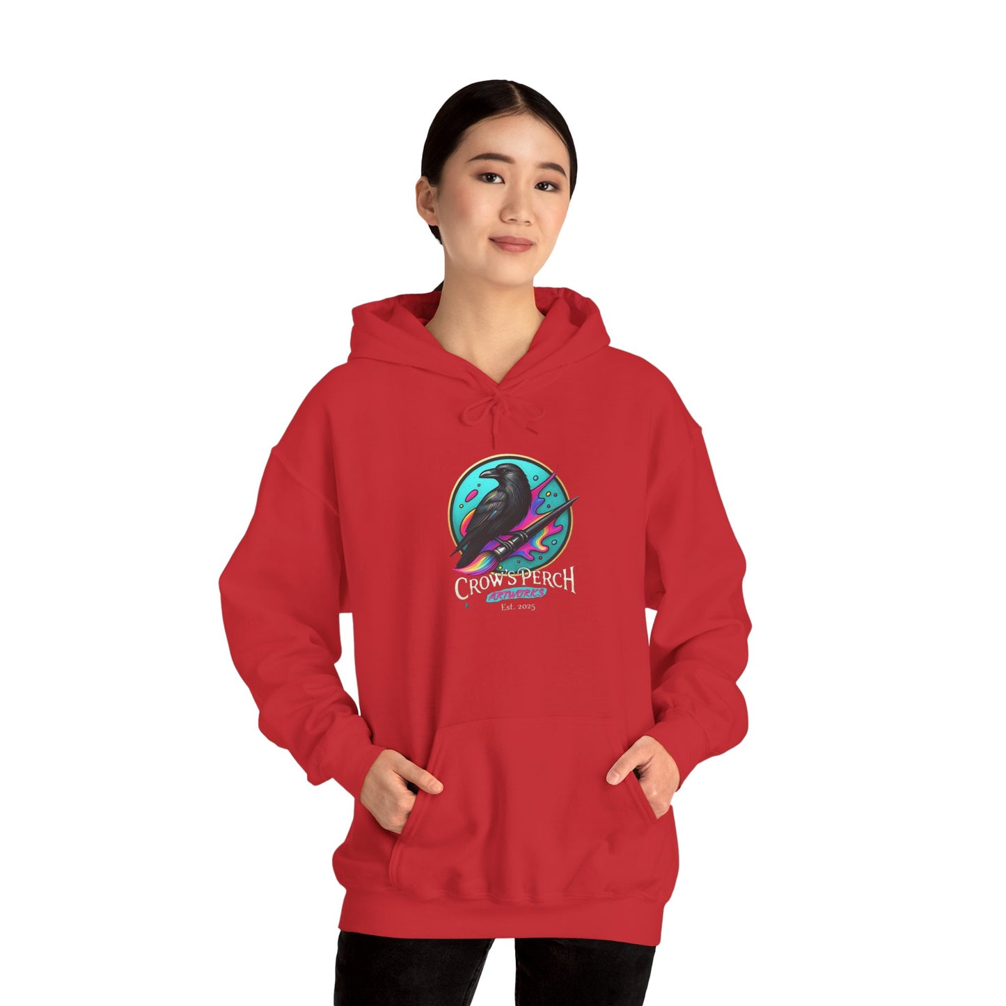 Crow's Perch Artworks Graphic Hoodie, Cozy Sweatshirt Gift, Stylish Layering Piece, Everyday Fashion Statement
