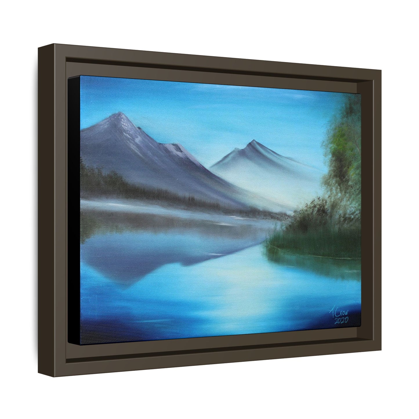 Mirror of the Mountains - Framed Canvas Print