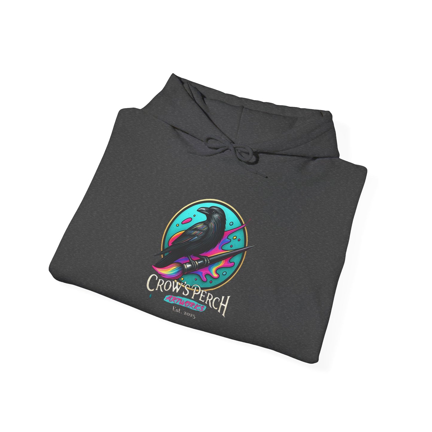 Crow's Perch Artworks Graphic Hoodie, Cozy Sweatshirt Gift, Stylish Layering Piece, Everyday Fashion Statement