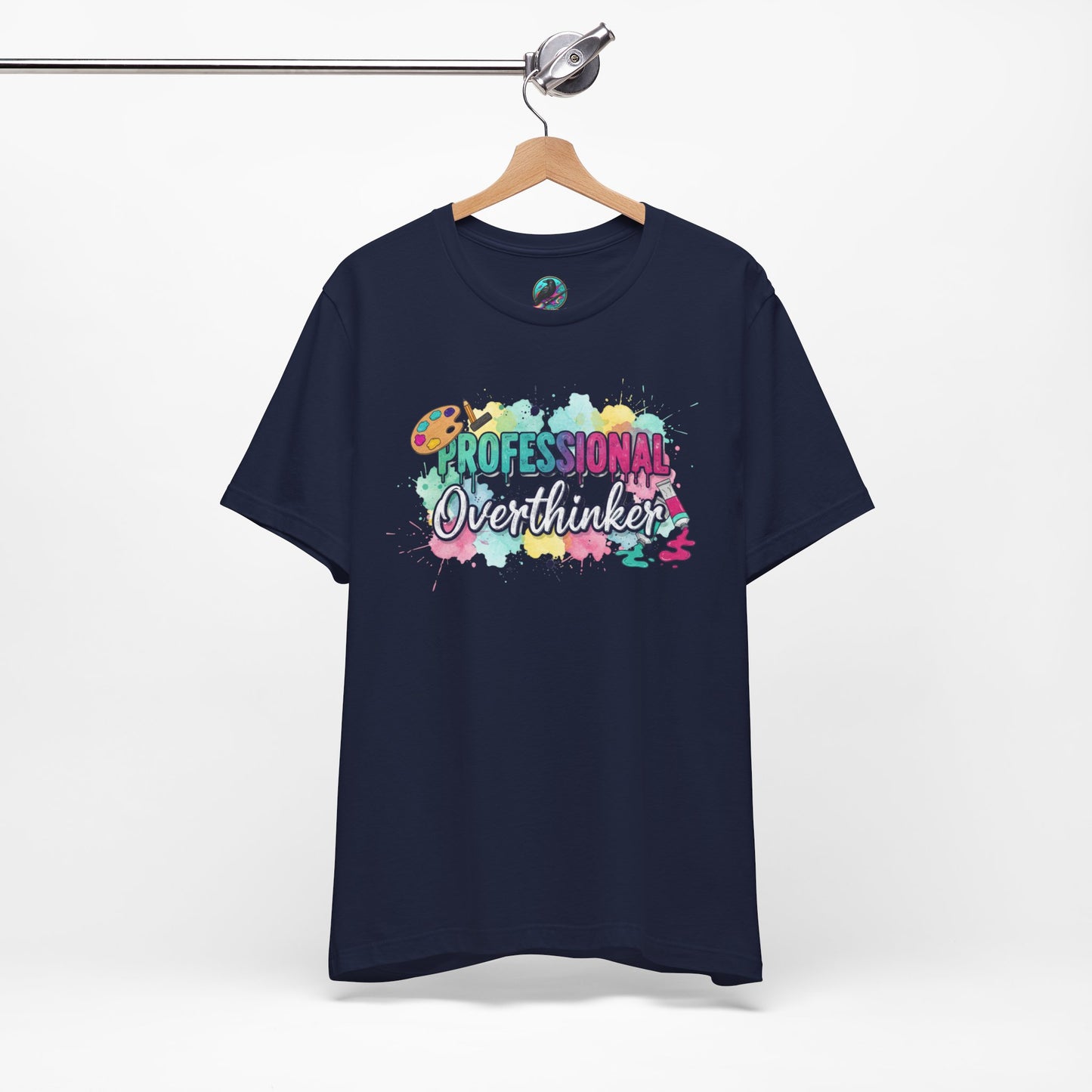 Professional Overthinker T-Shirt - Colorful Watercolor Graphic Tee Printify