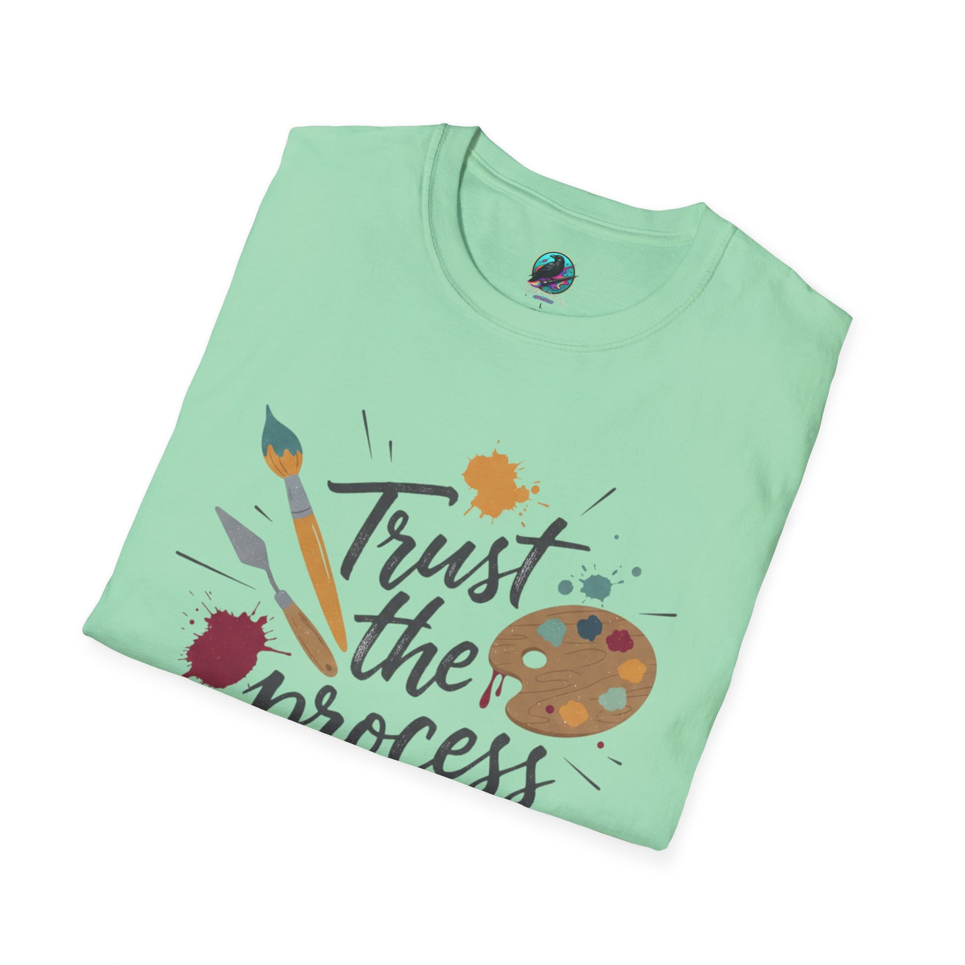 Trust the Process Artist T-Shirt - Inspirational Painter Tee with Palette & Brush Printify