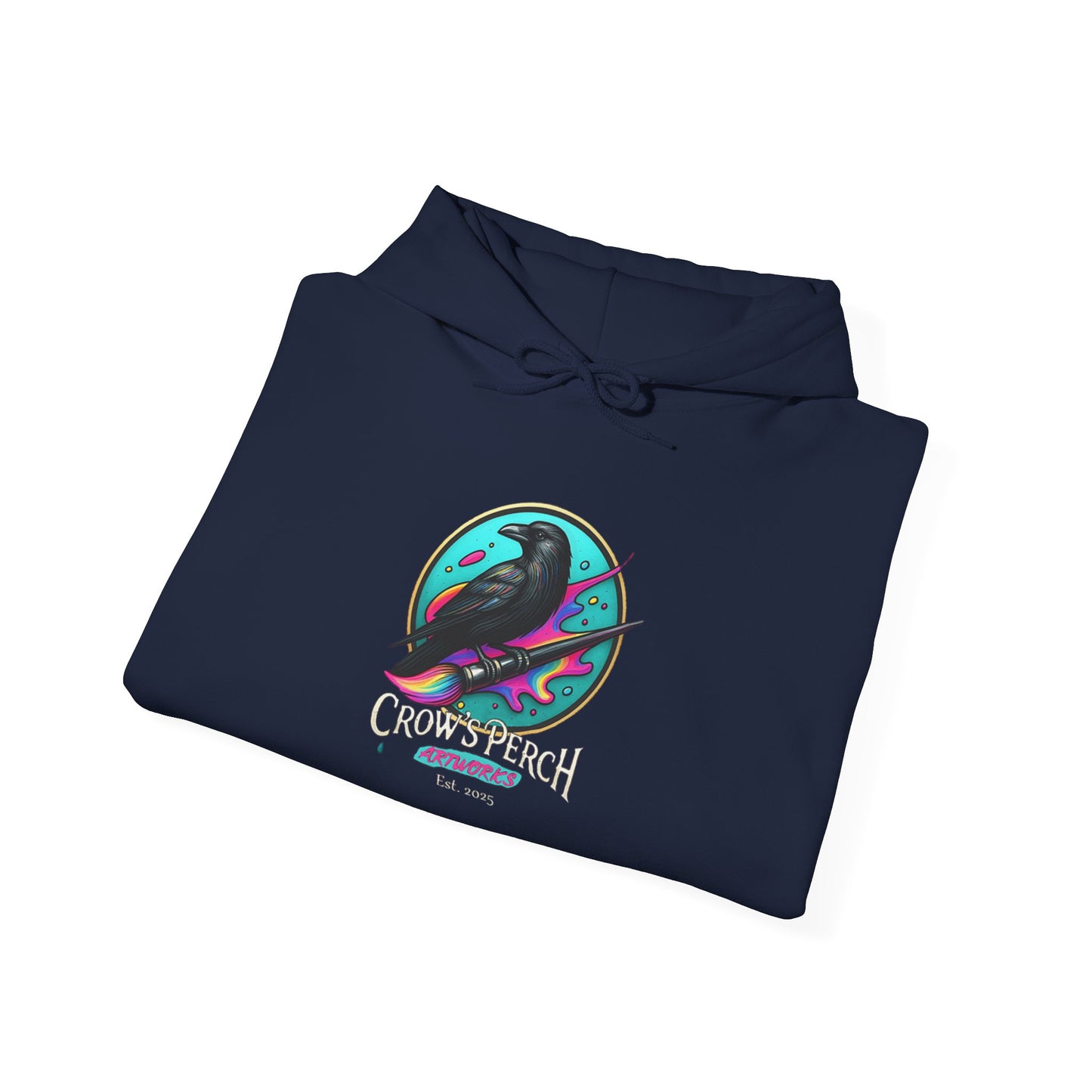 Crow's Perch Artworks Graphic Hoodie, Cozy Sweatshirt Gift, Stylish Layering Piece, Everyday Fashion Statement