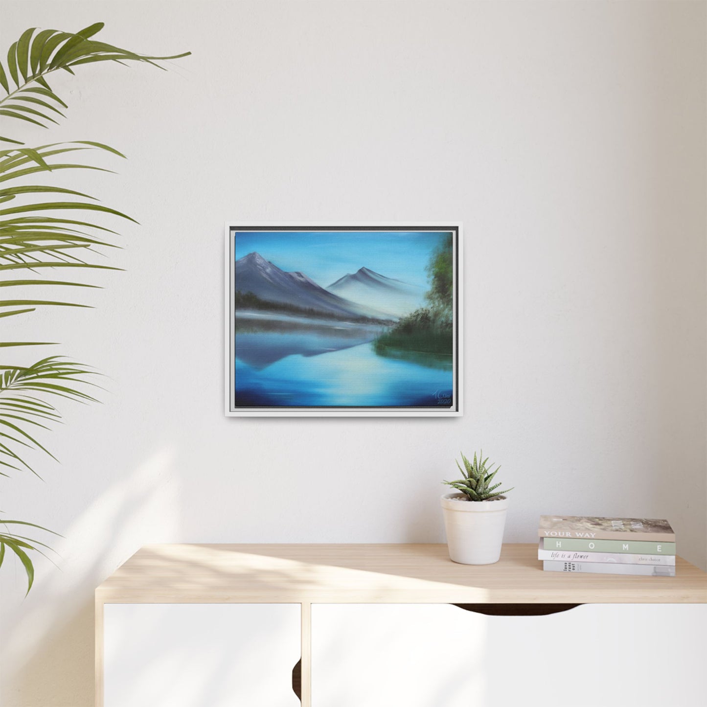 Mirror of the Mountains - Framed Canvas Print