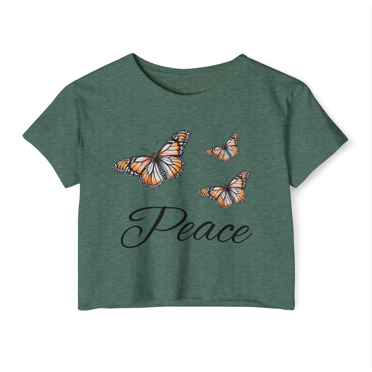 Butterfly Crop Top, Trendy Summer Wear, Bohemian Style, Peaceful Vibes, Music Festival Top, Casual Outfit