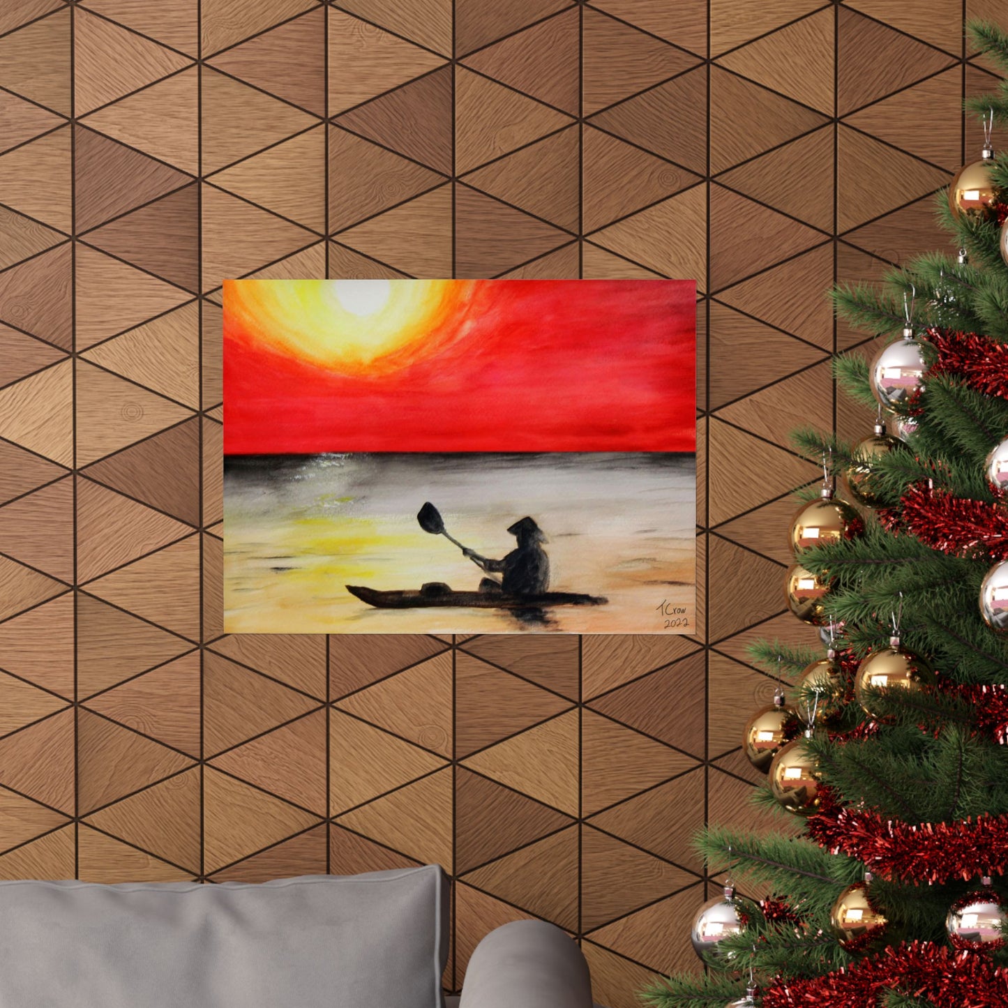 Kayaker at Sunset - Matte Poster Print
