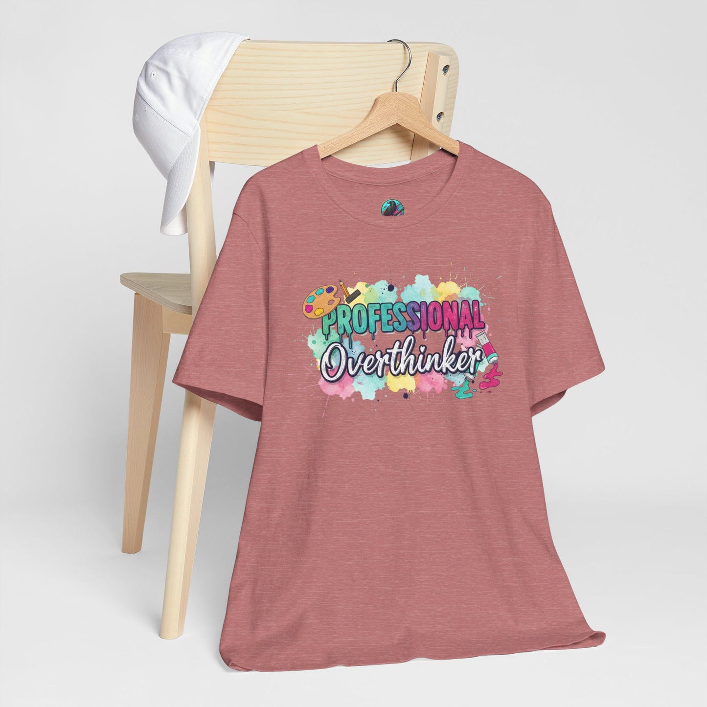 Professional Overthinker T-Shirt - Colorful Watercolor Graphic Tee Printify