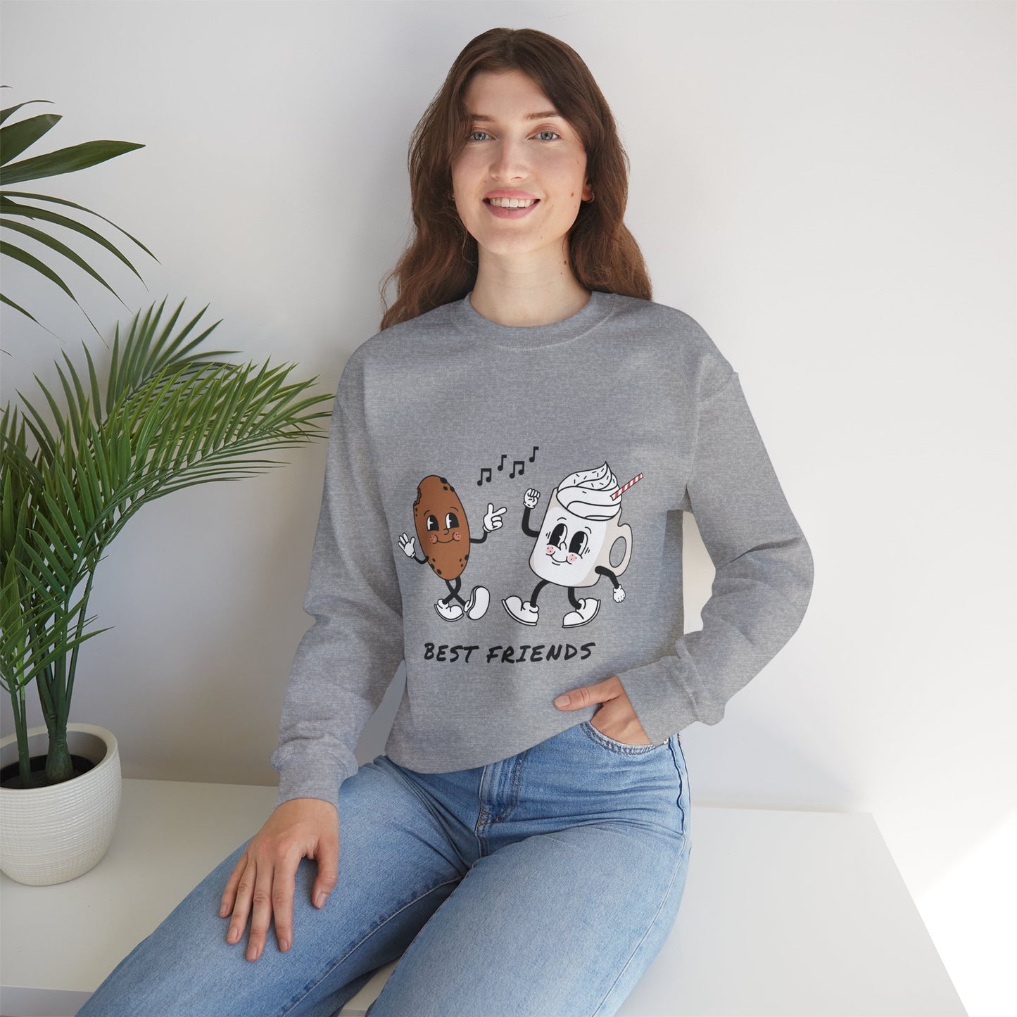 Best Friends Crewneck Sweatshirt, Cute Gift for Friends, Cozy Unisex Sweatshirt, Casual Layering Top, Friendship Apparel