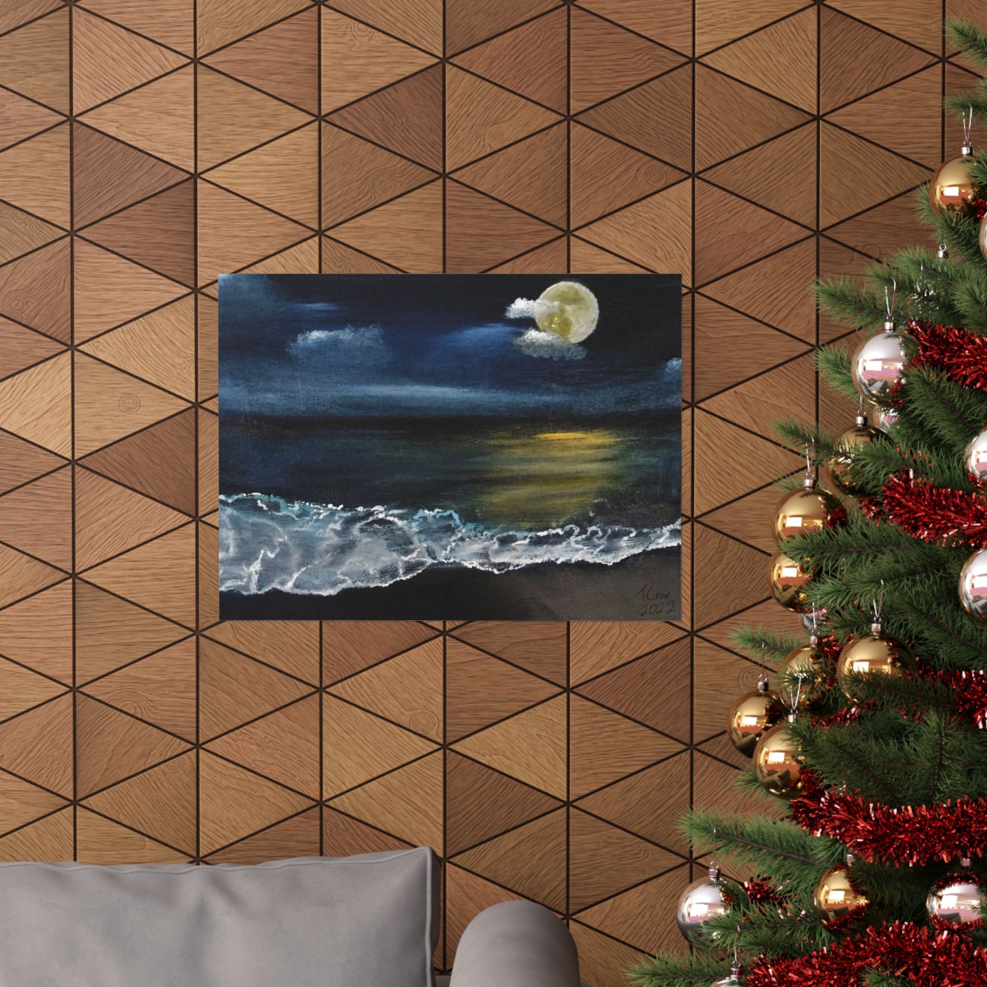 Moonlight Beach - Matte Poster Print Printify