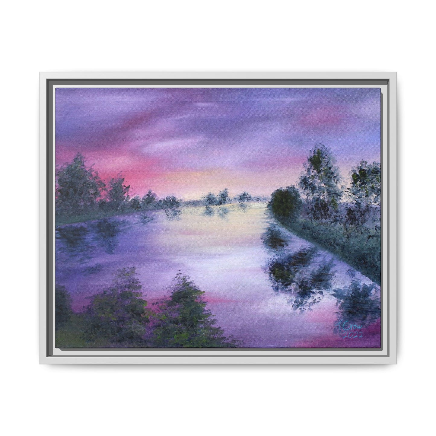 Lavender Lake - Framed Canvas Print