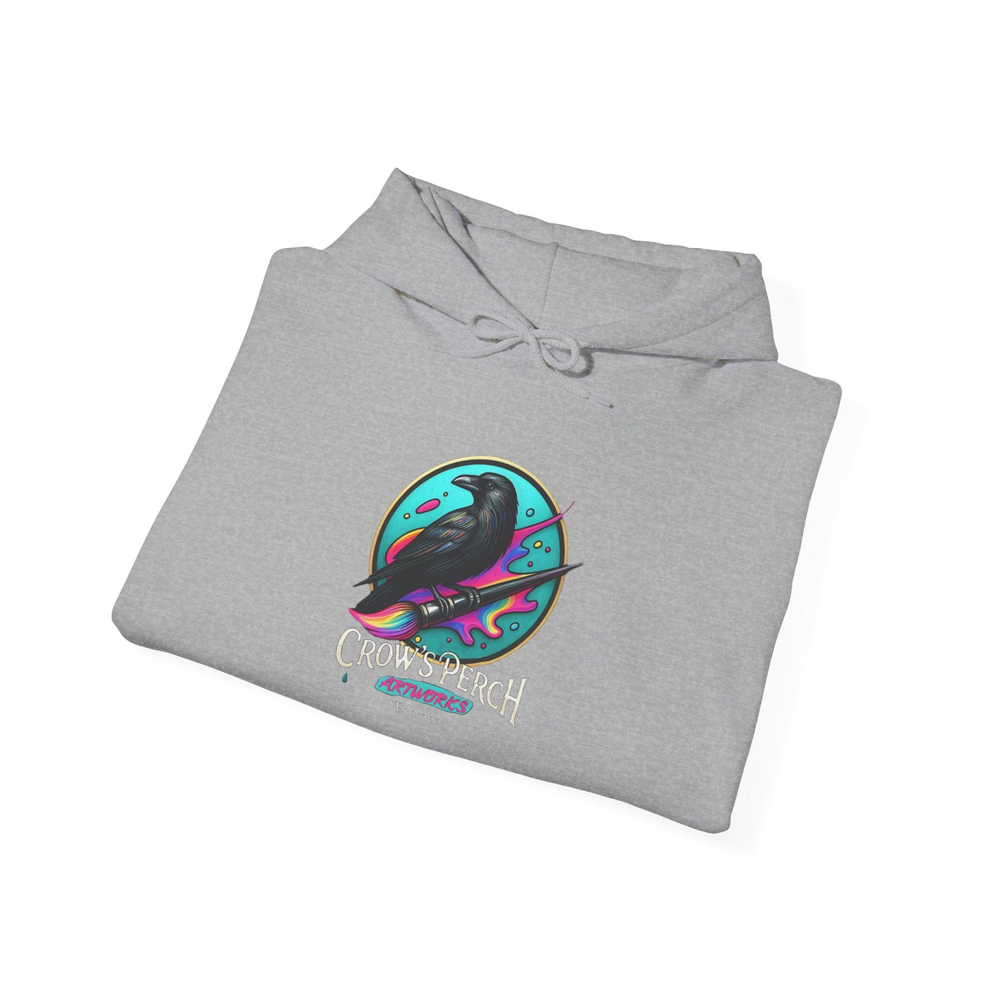Crow's Perch Artworks Graphic Hoodie, Cozy Sweatshirt Gift, Stylish Layering Piece, Everyday Fashion Statement