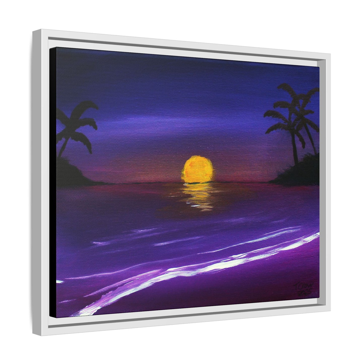 Amethyst Shore - Framed Canvas Print