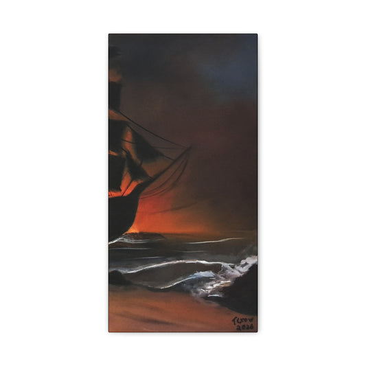 Pirate Ship Panel 3 - Canvas Print Printify